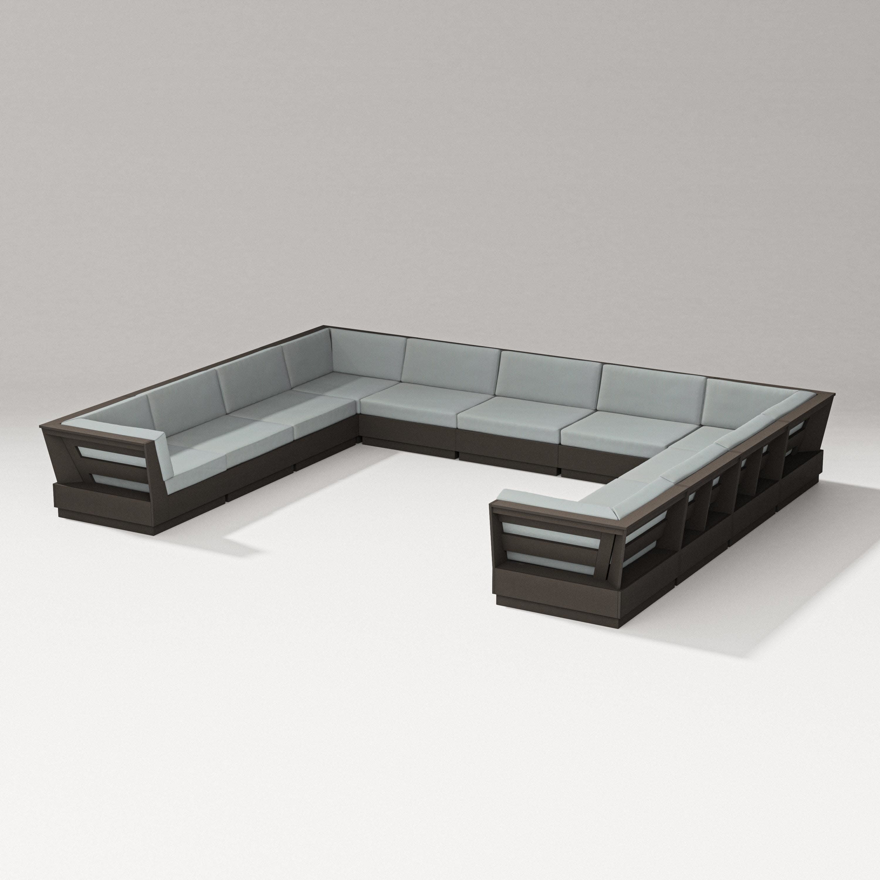 Elevate Large U-Shaped Sectional in Vintage Coffee / Spa