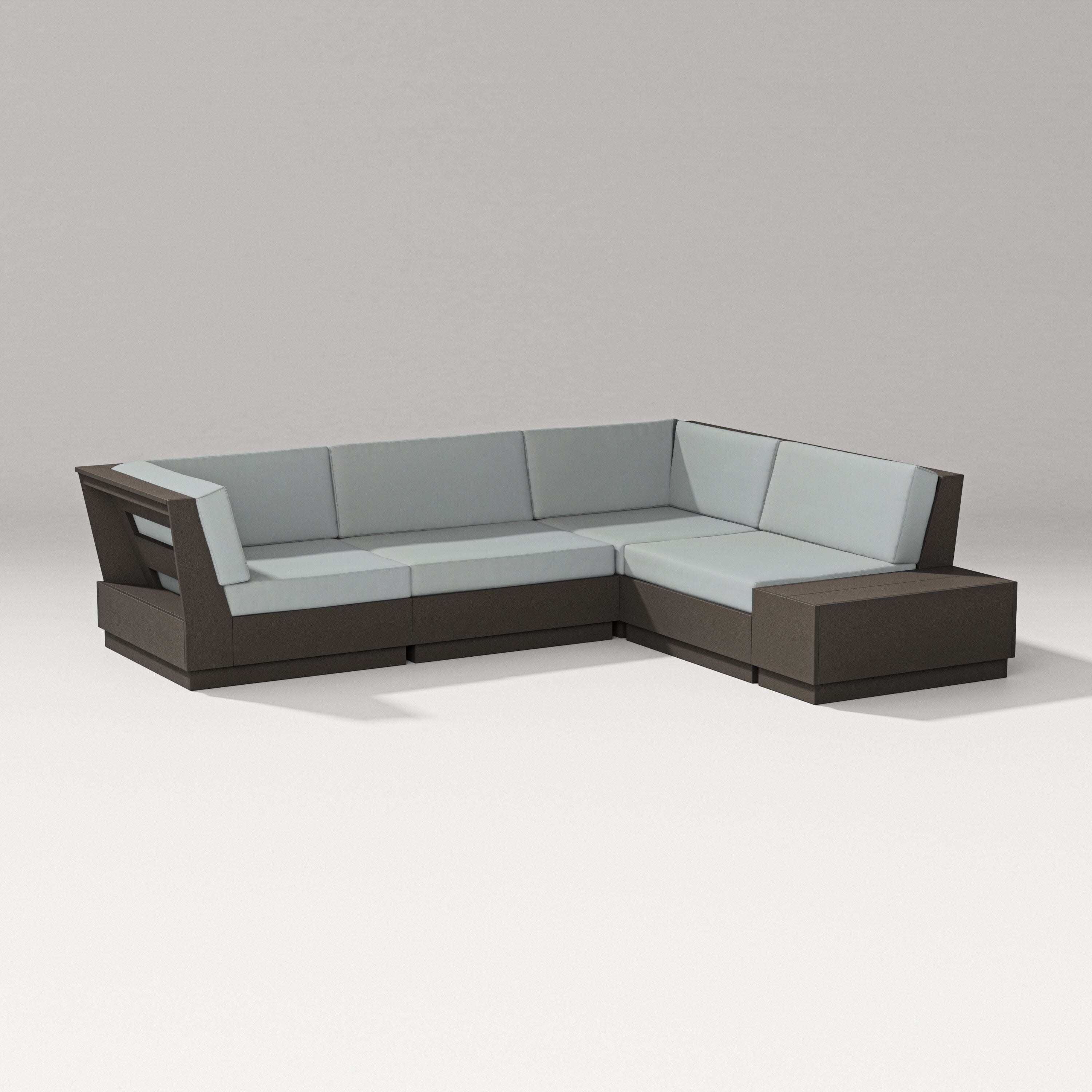 Elevate Corner Sectional in Vintage Coffee / Spa