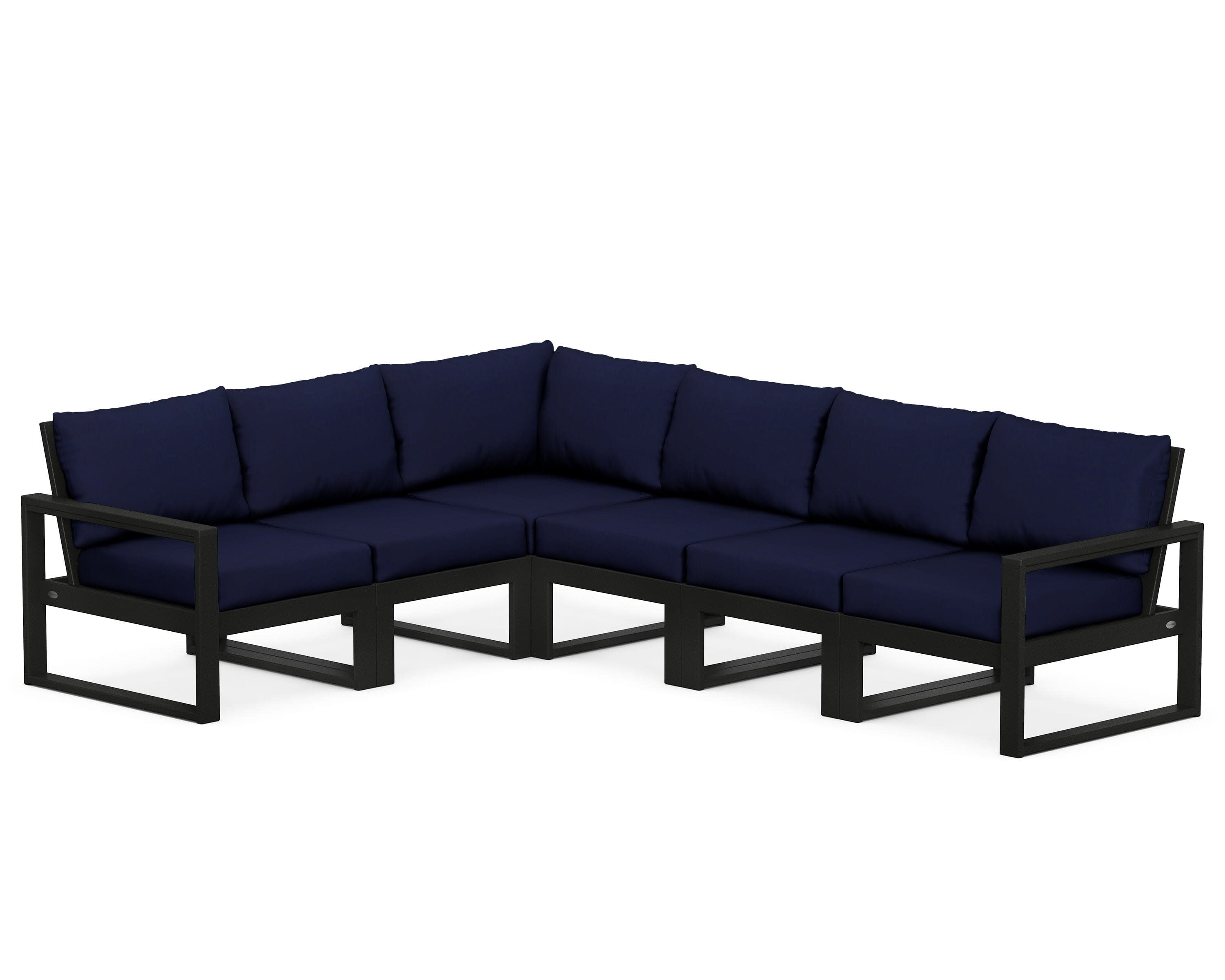EDGE 6-Piece Modular Deep Seating Set in Black / Navy