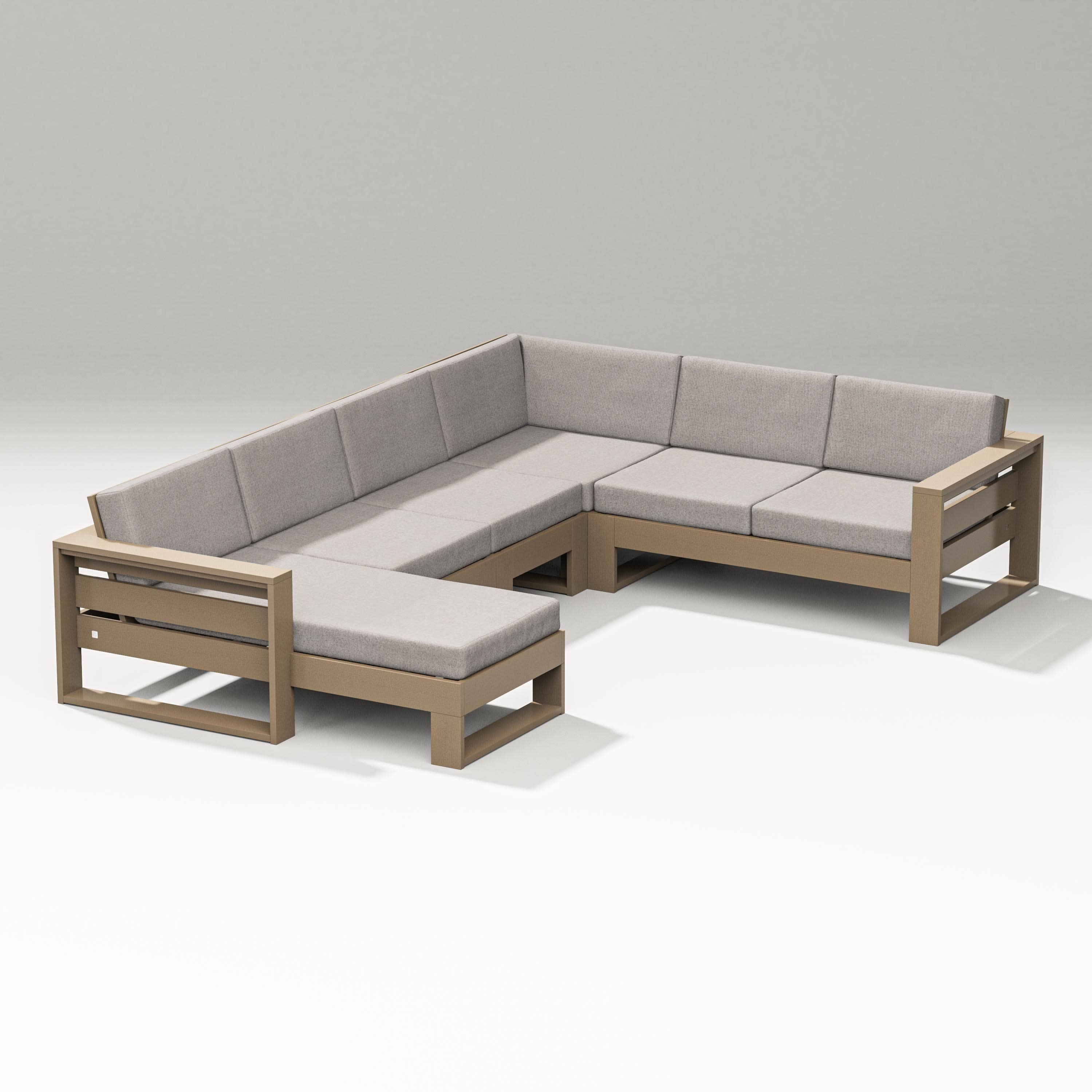 Latitude Corner Sectional with Left Chaise in Vintage Sahara / Weathered Tweed