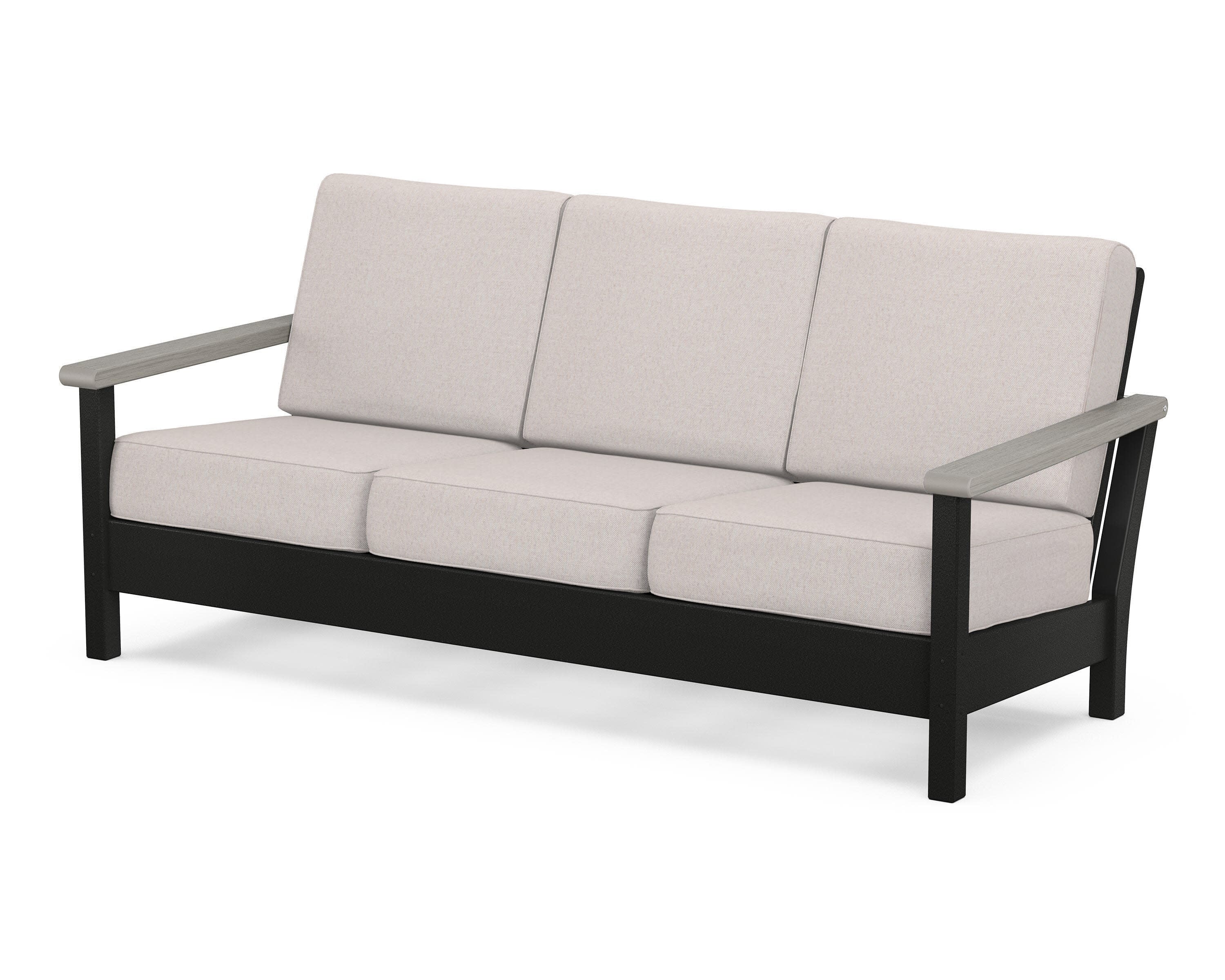 Harbour Deep Seating Sofa in Black / Driftwood / Dune Burlap