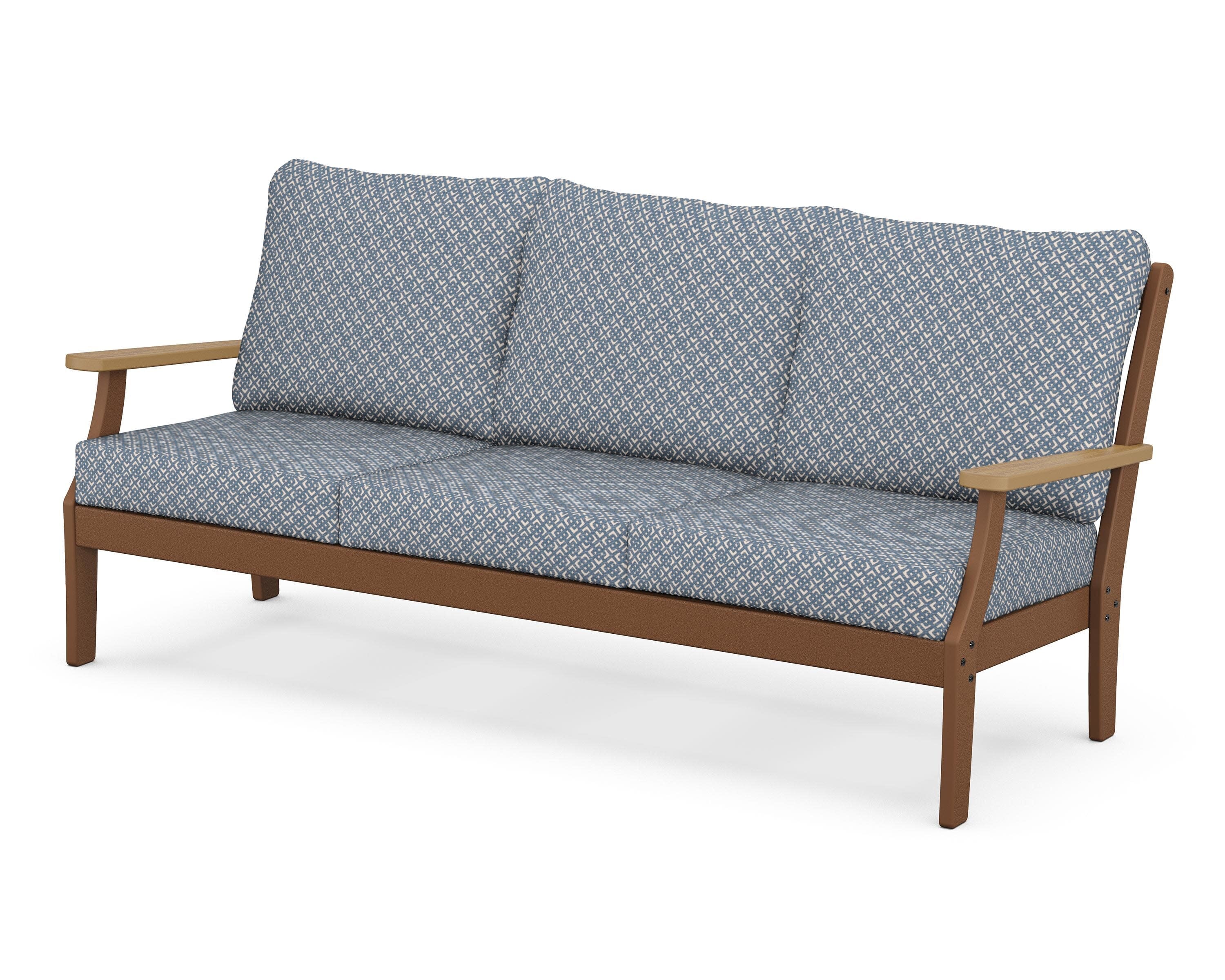 Braxton Deep Seating Sofa in Teak / Natural / Hopscotch