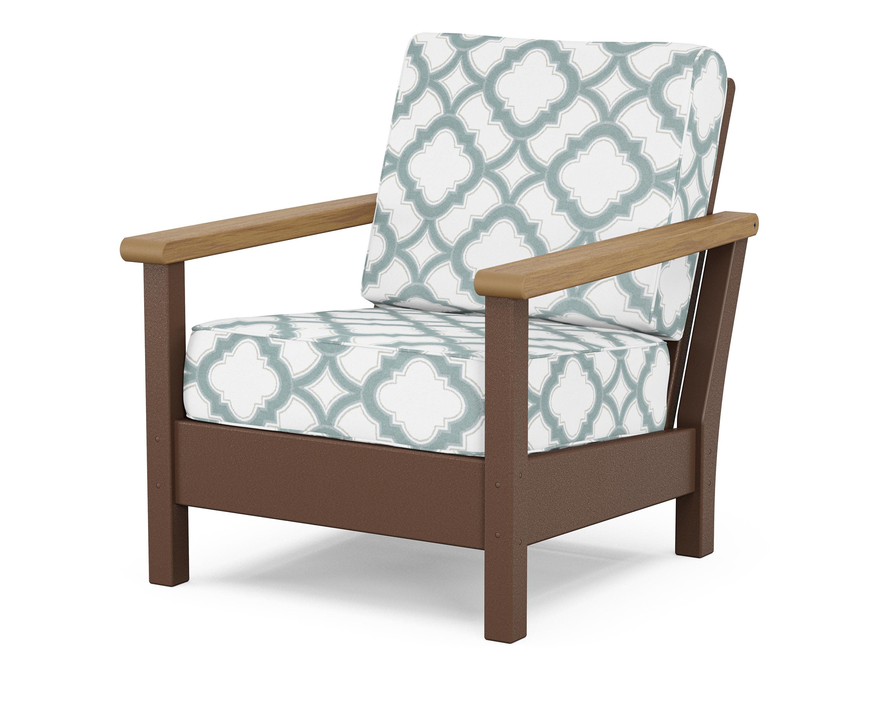 Harbour Deep Seating Chair in Mahogany / Natural / Trellis Glacier Spa