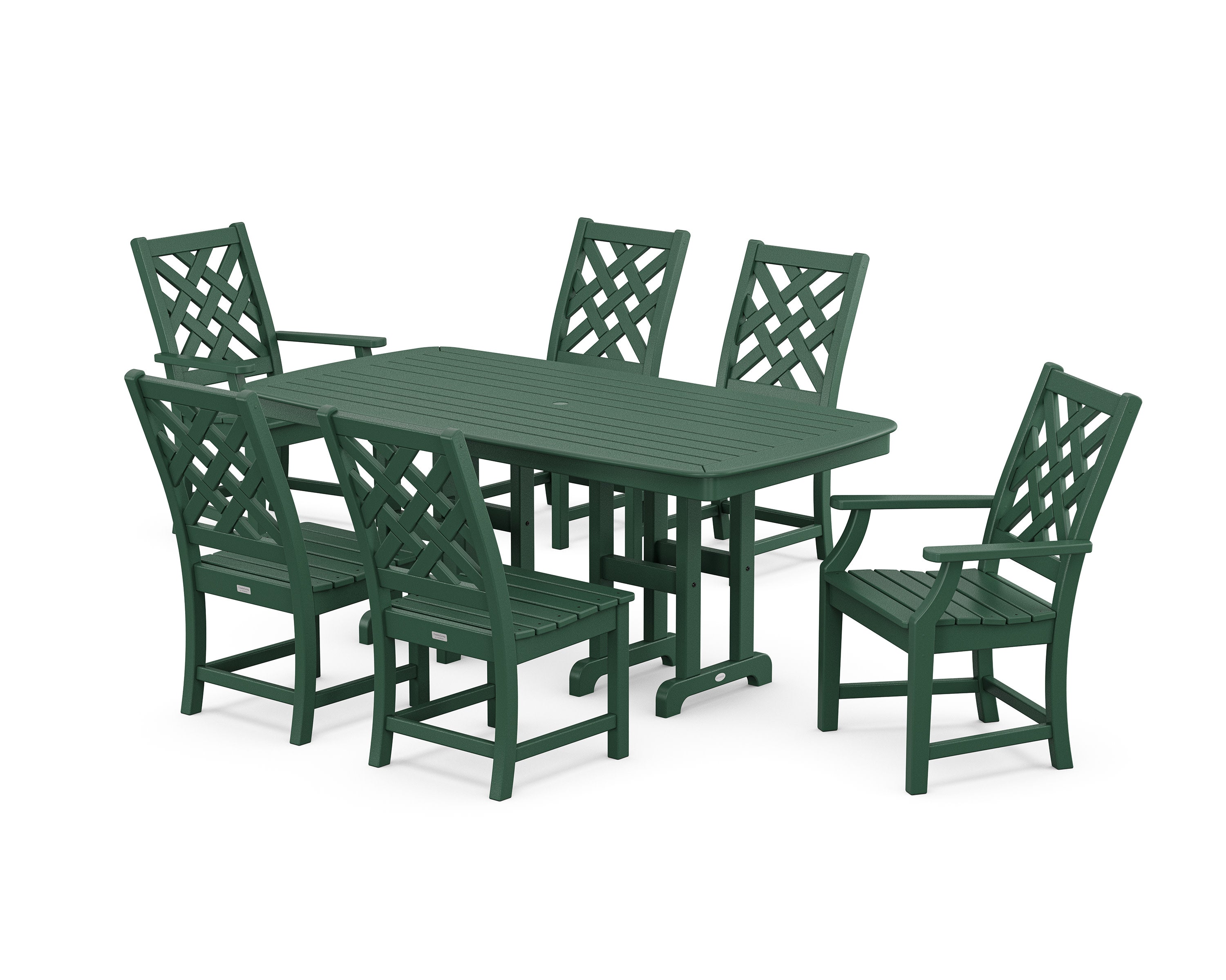 Wovendale 7-Piece Dining Set in Green
