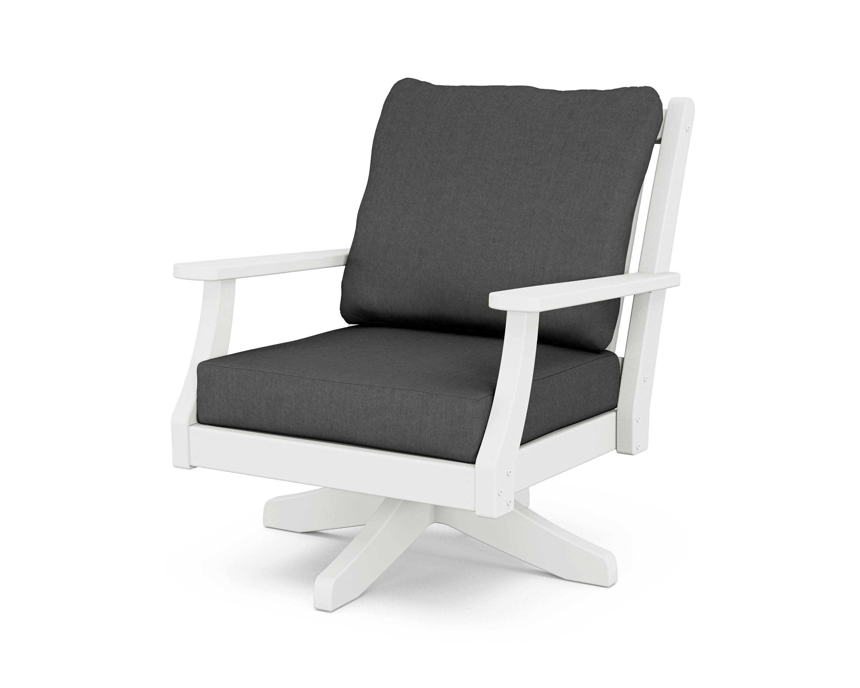 Wovendale Deep Seating Swivel Chair in White / Spectrum Carbon