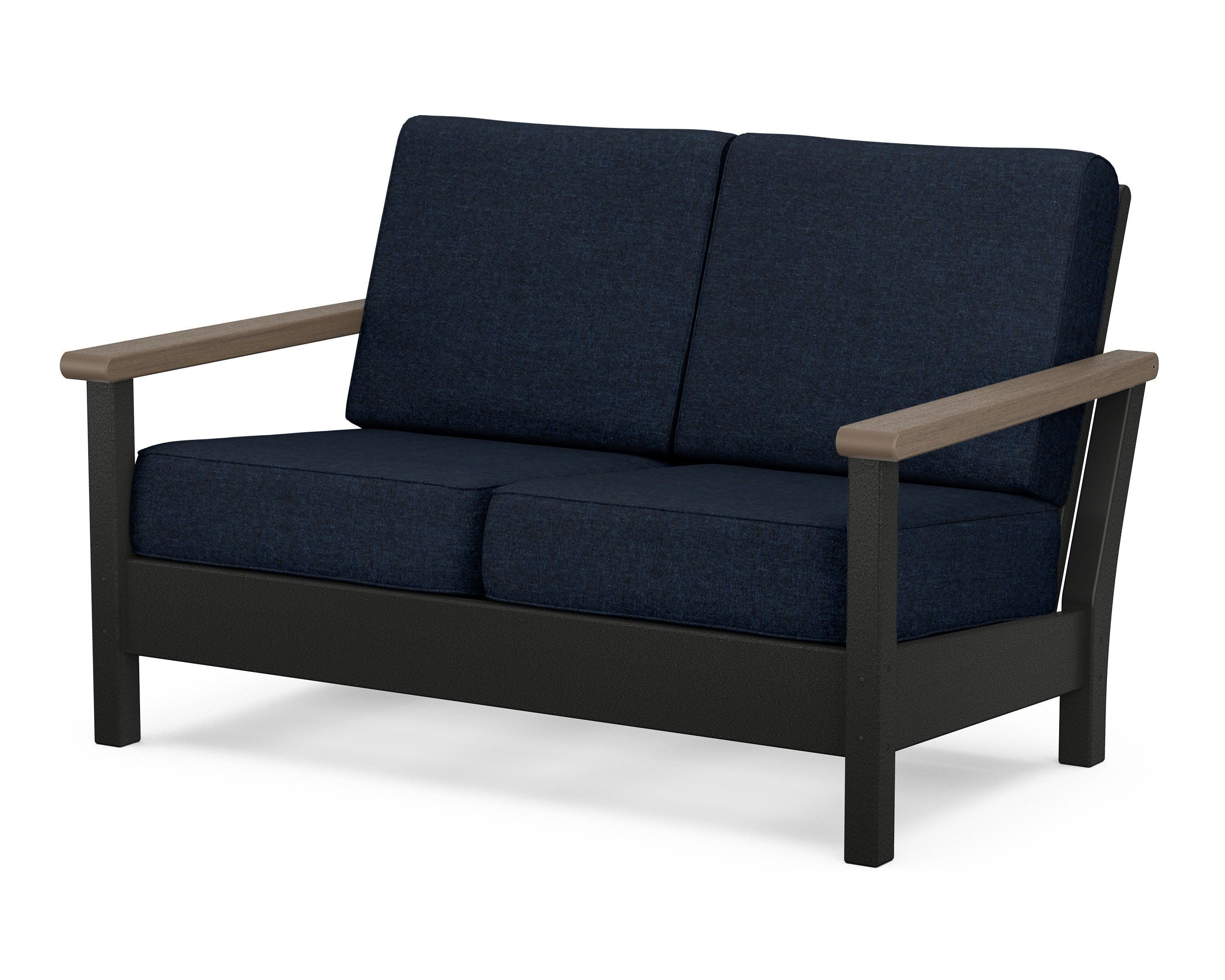 Harbour Deep Seating Loveseat in Black / Kona / Marine Indigo