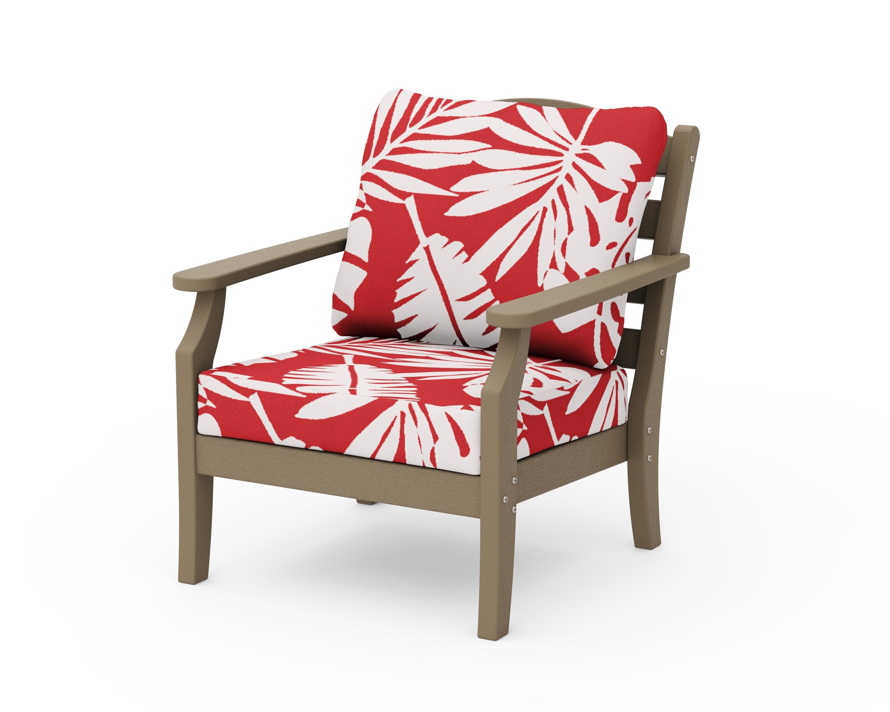 Savannah Deep Seating Chair in Vintage Sahara / Leaf Crimson