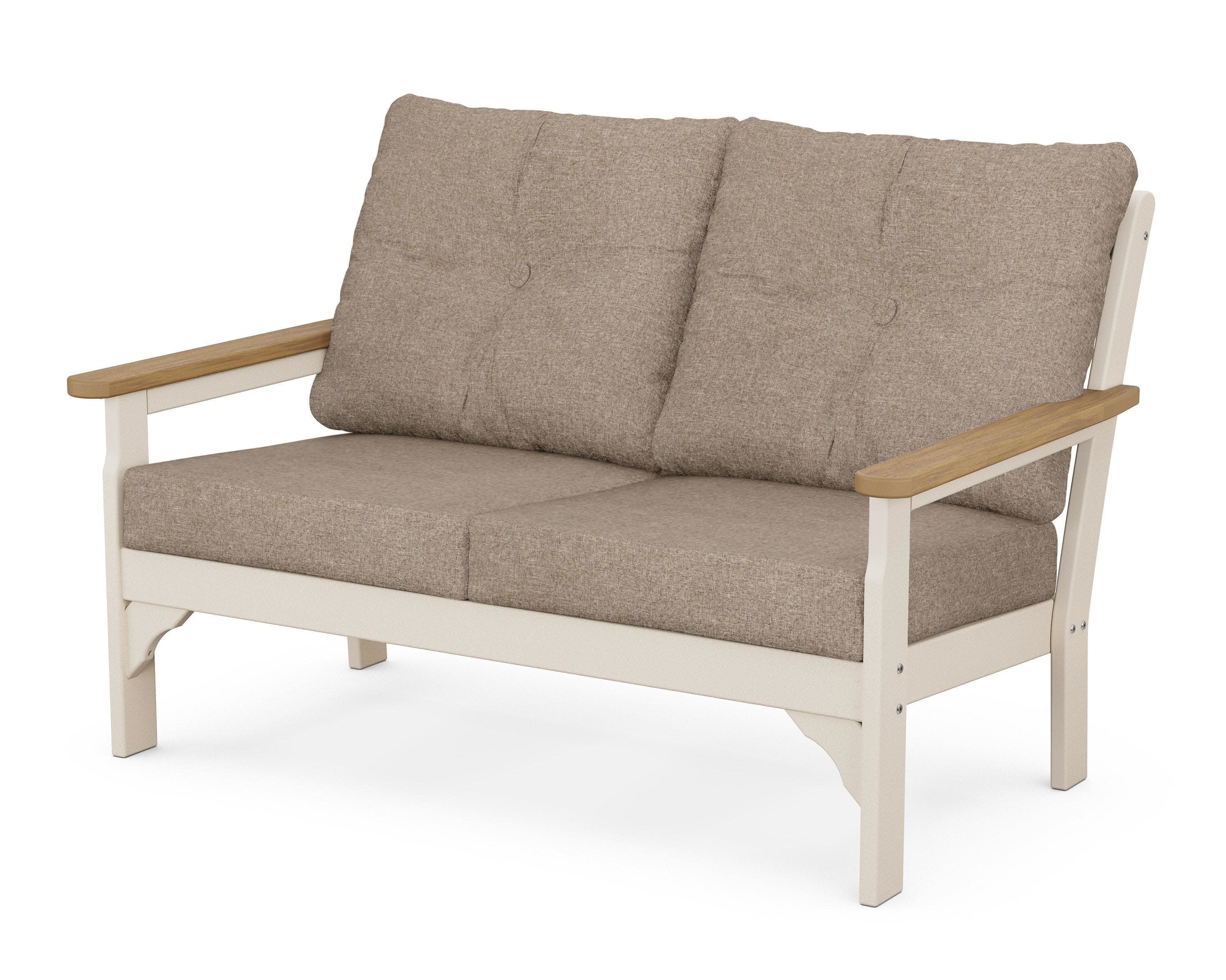 Vineyard Deep Seating Loveseat in Sand / Natural / Spiced Burlap