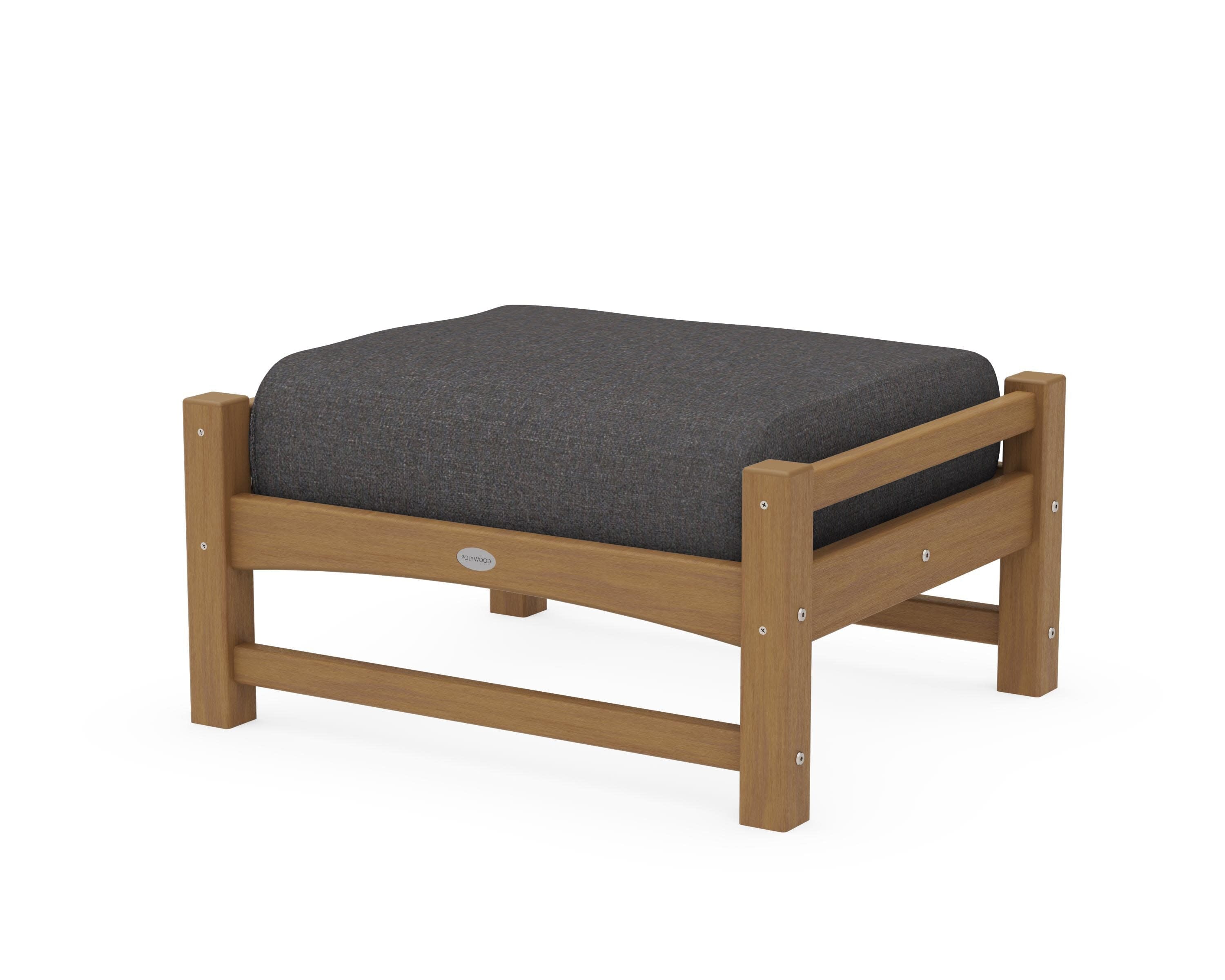 Club Ottoman in Natural / Ash Charcoal