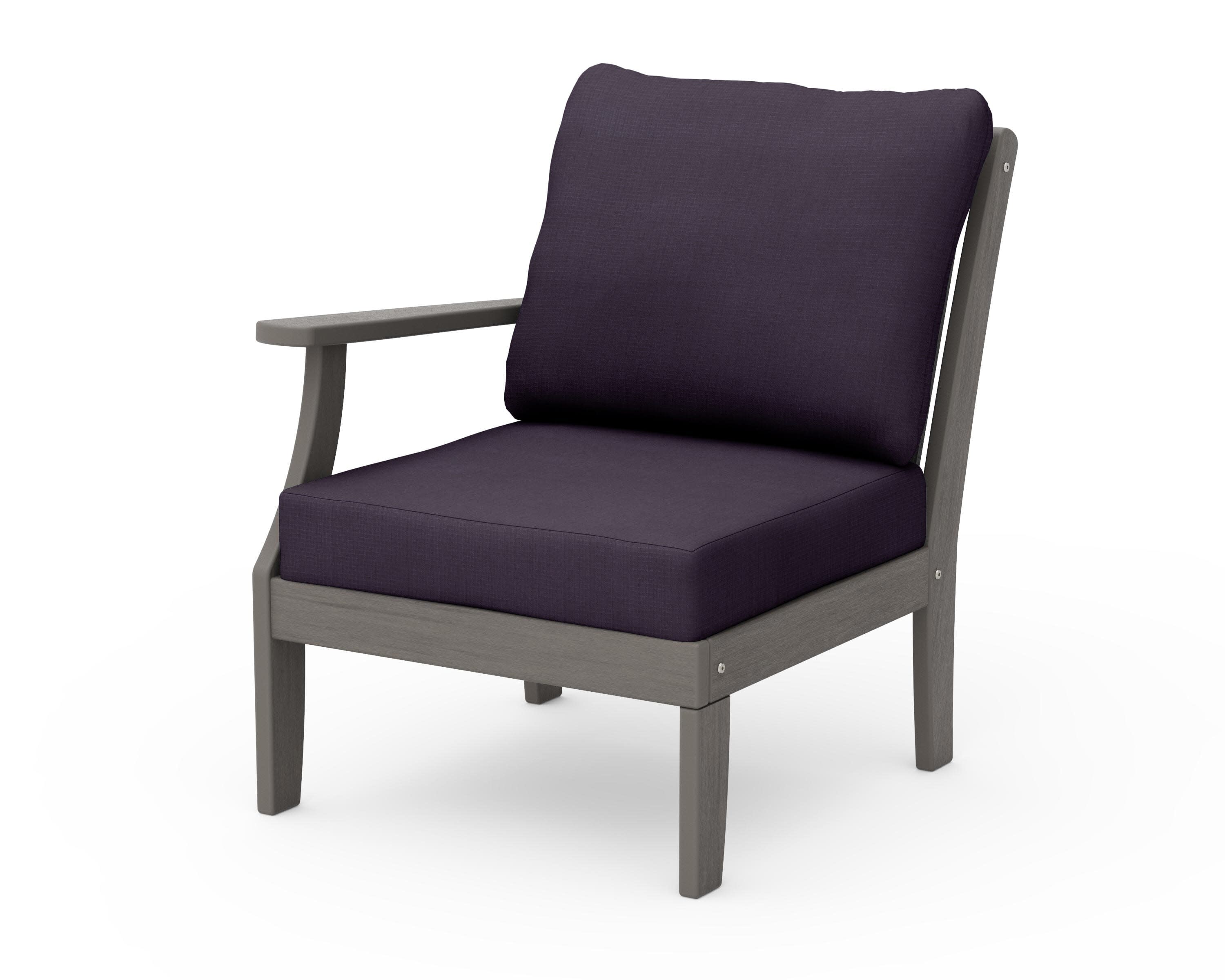 Braxton Modular Left Arm Chair in Driftwood / Navy Linen