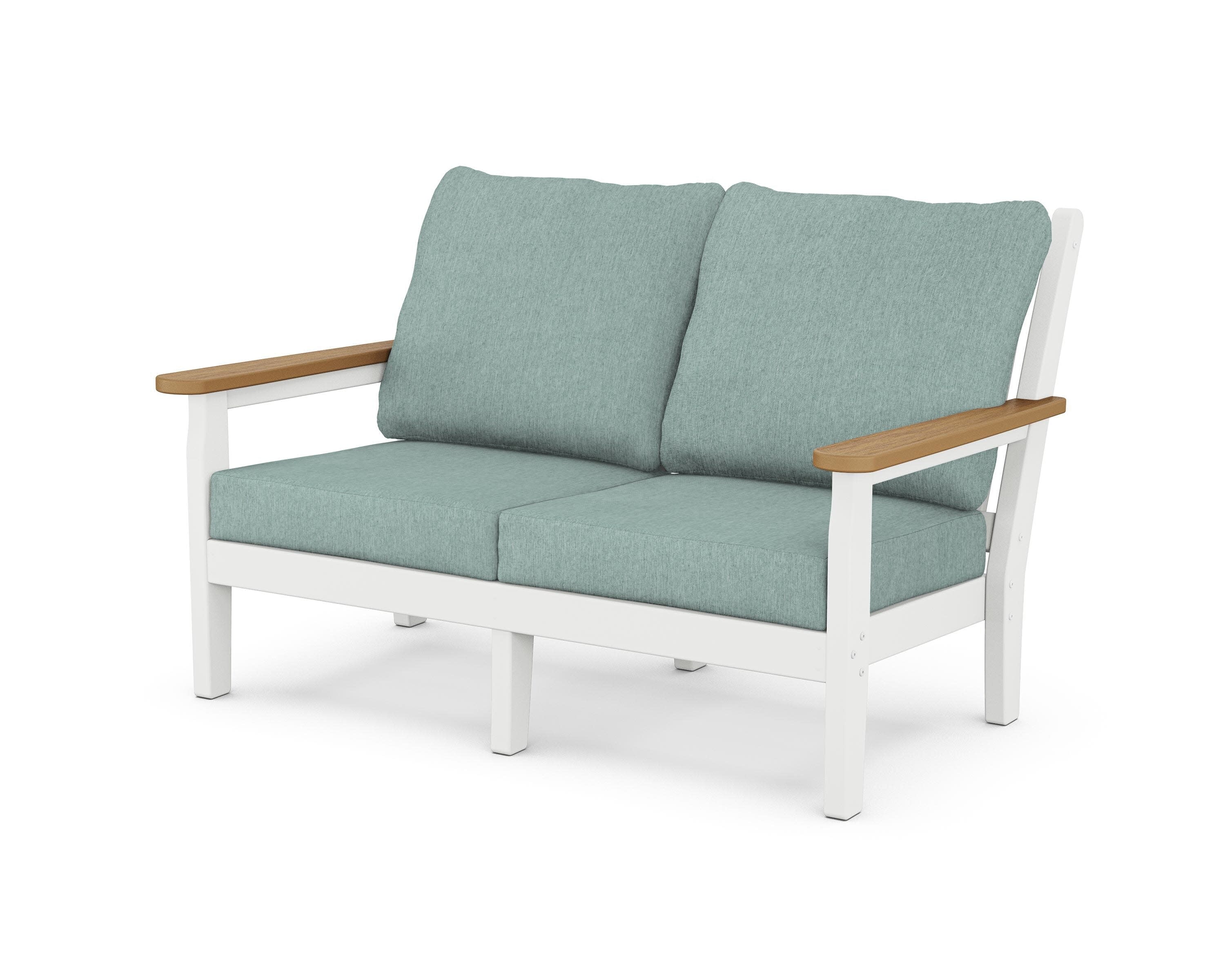 Chippendale Deep Seating Loveseat in White / Natural / Glacier Spa