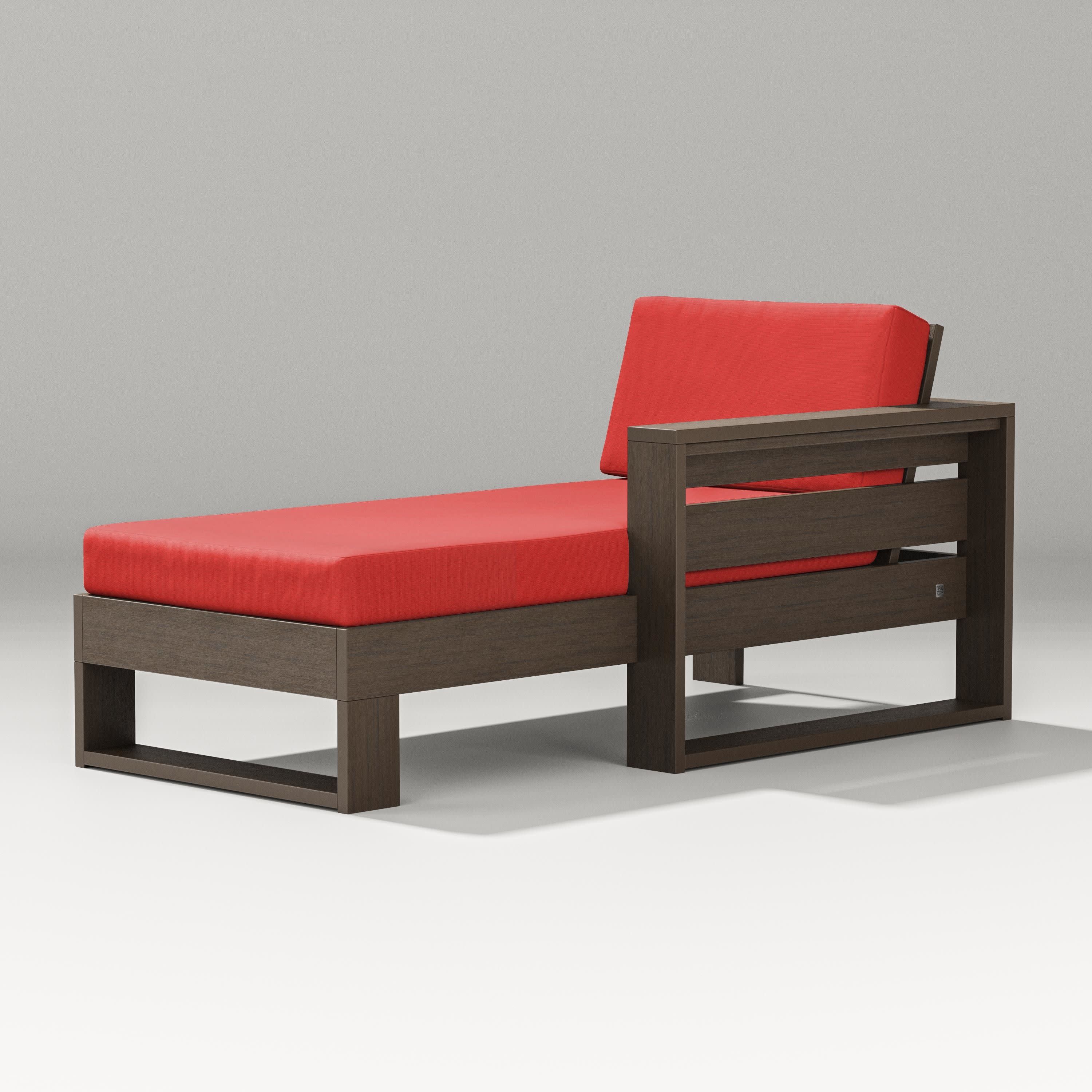 Latitude Modular Right Arm Chaise in Kona / Crimson Linen