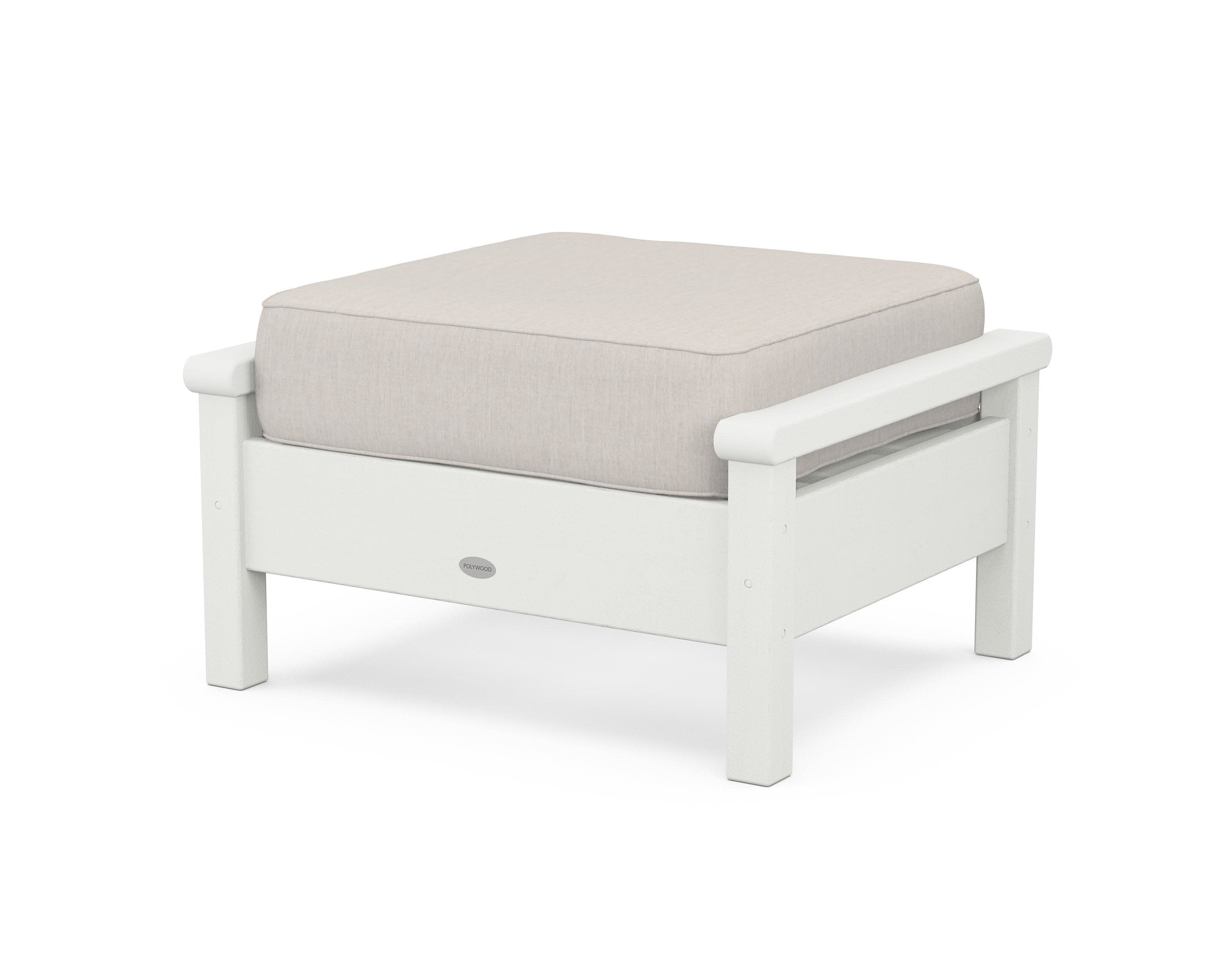 Harbour Deep Seating Ottoman in Vintage White / Cast Ash