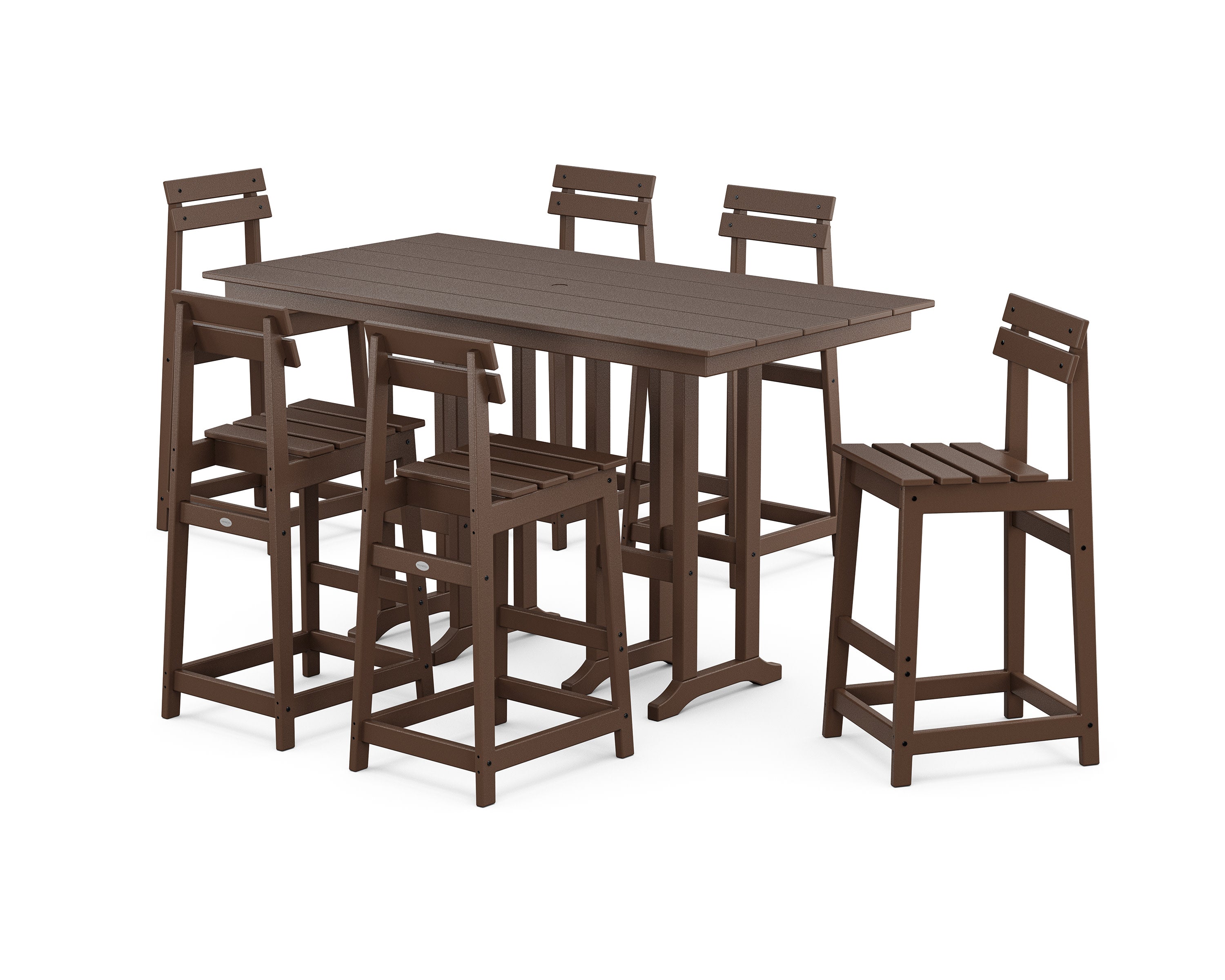 Modern Studio Plaza Bar Chair 7-Piece Set in Mahogany