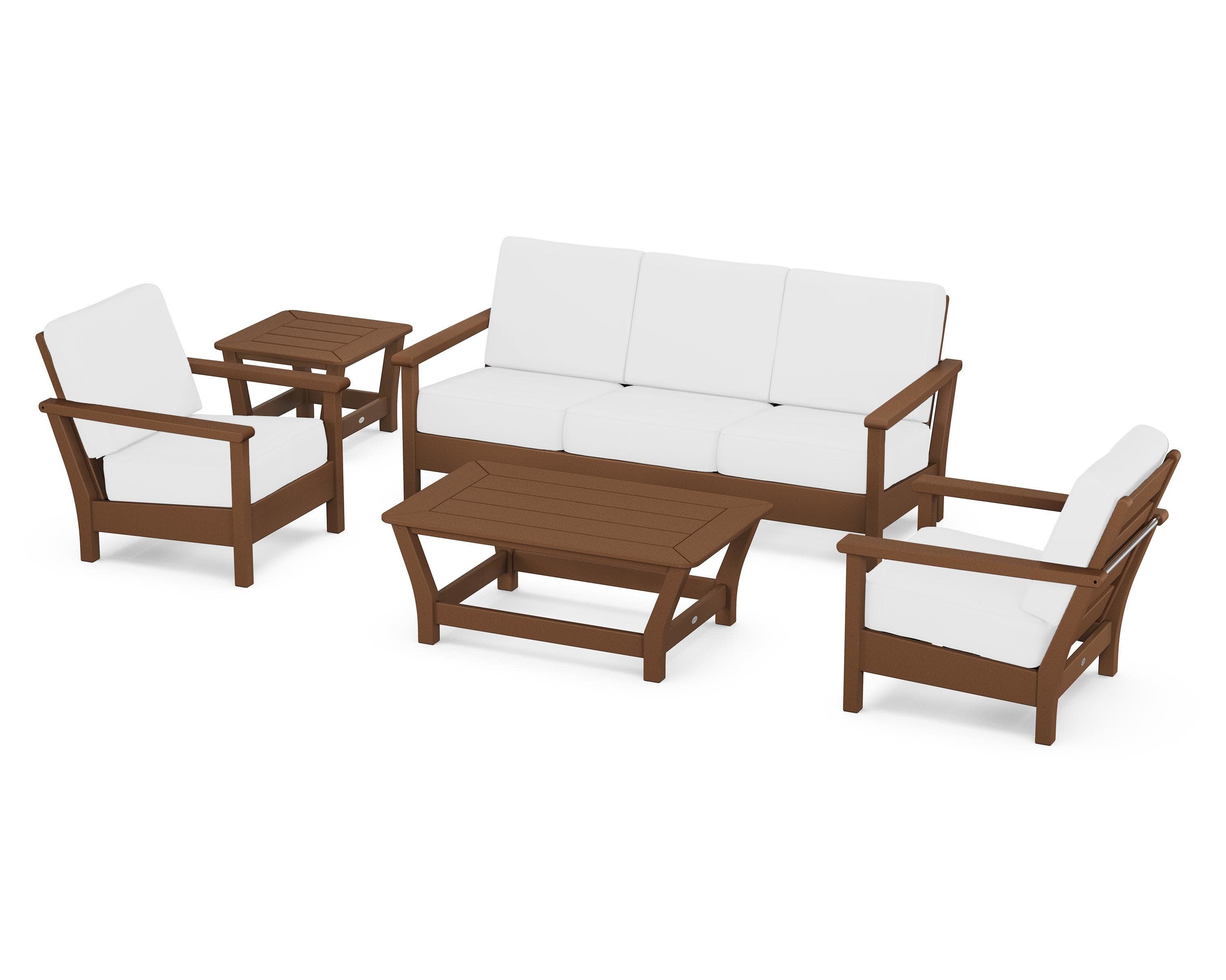 Harbour 5-Piece Deep Seating Set in Teak / Natural