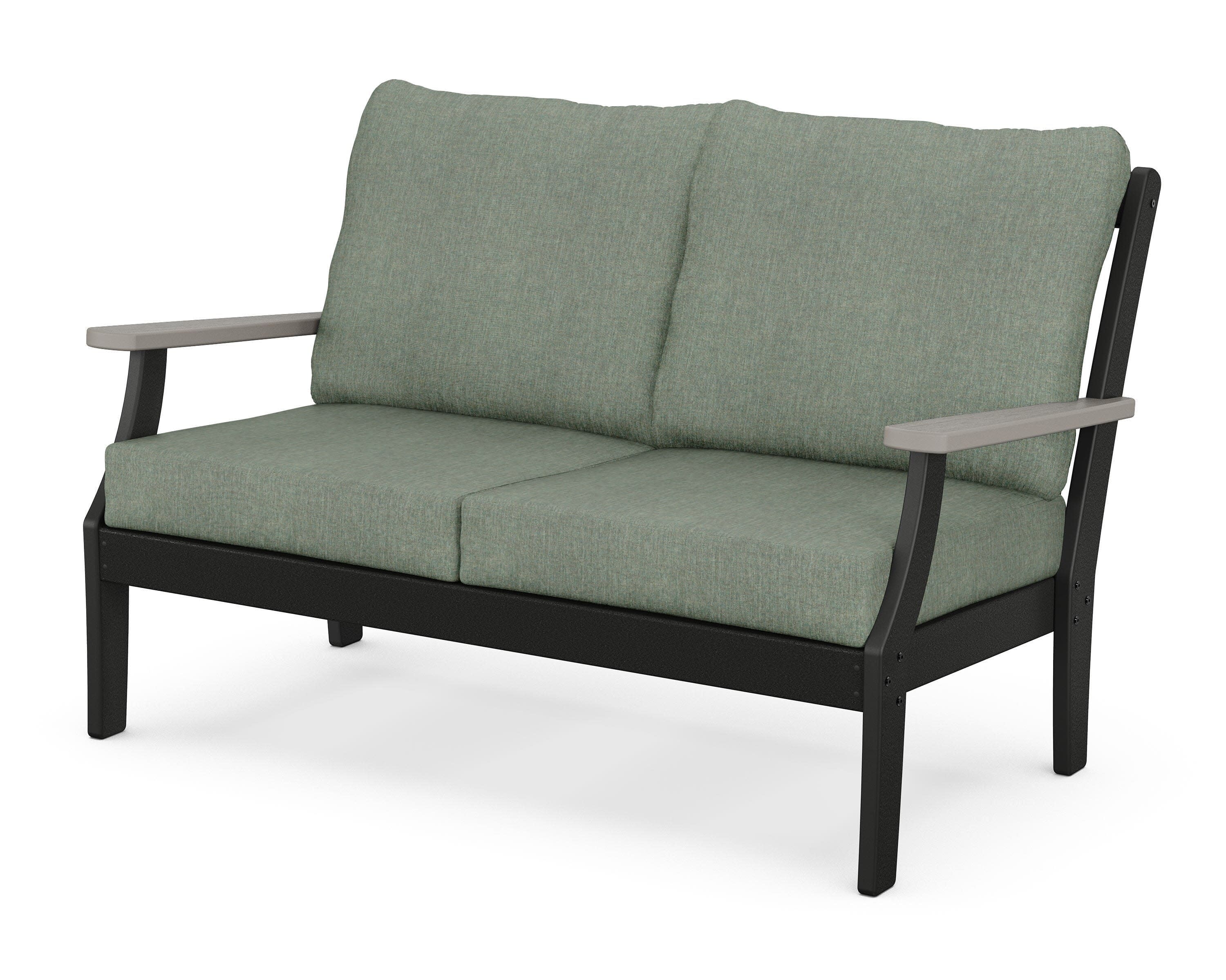 Braxton Deep Seating Loveseat in Black / Driftwood / Cast Sage