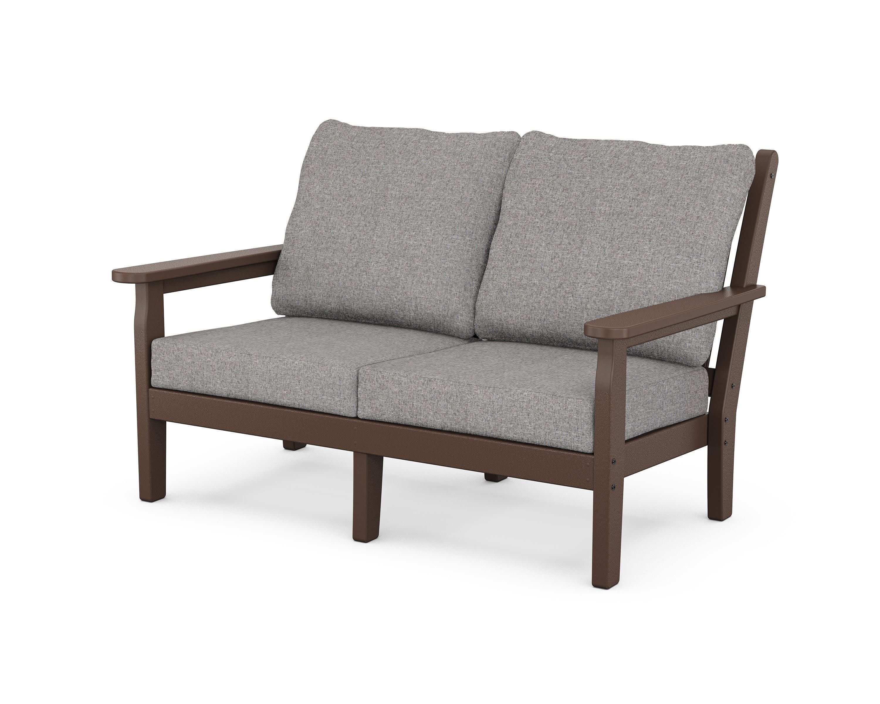 Chippendale Deep Seating Loveseat in Mahogany / Grey Mist