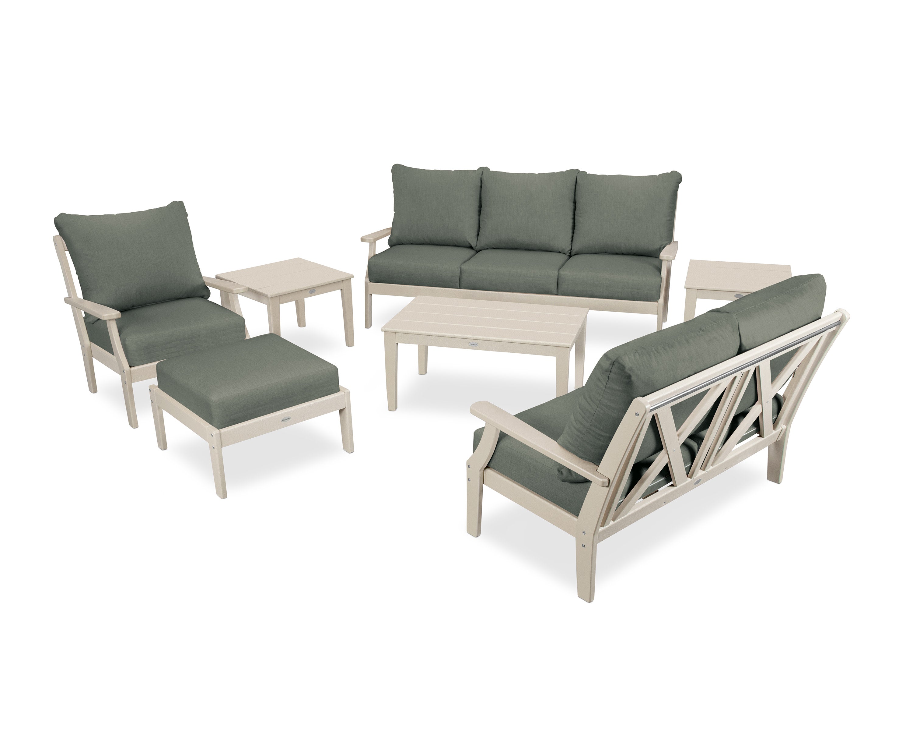 Braxton 7-Piece Deep Seating Set in Sand / Cast Sage