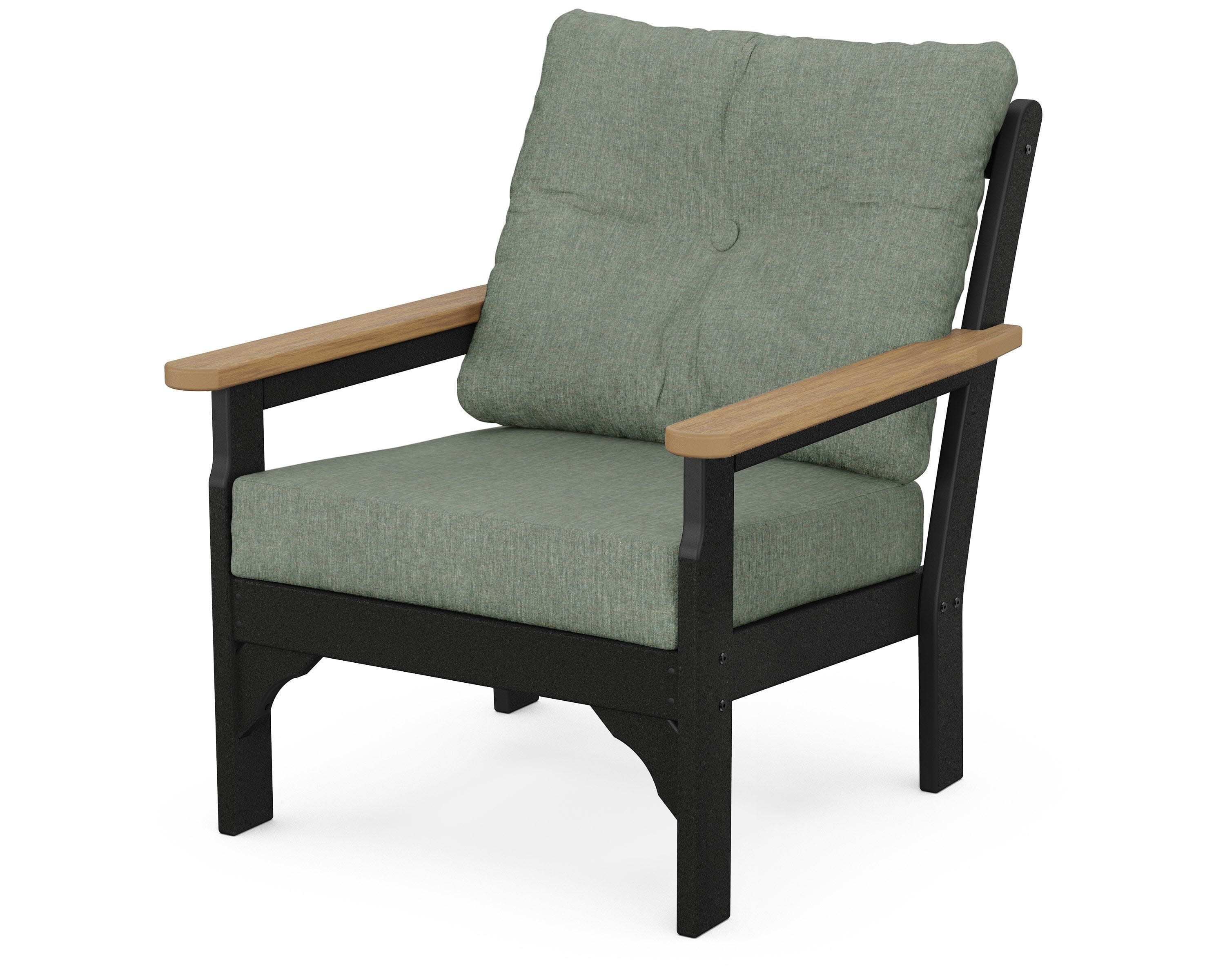Vineyard Deep Seating Chair in Black / Natural / Cast Sage