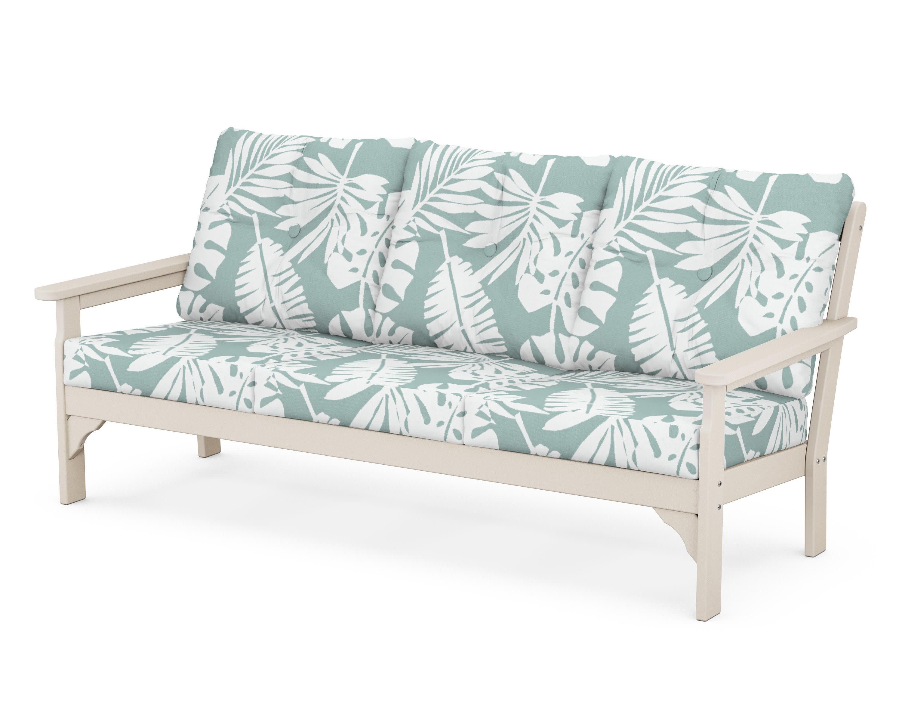 Vineyard Deep Seating Sofa in Sand / Leaf Glacier Spa