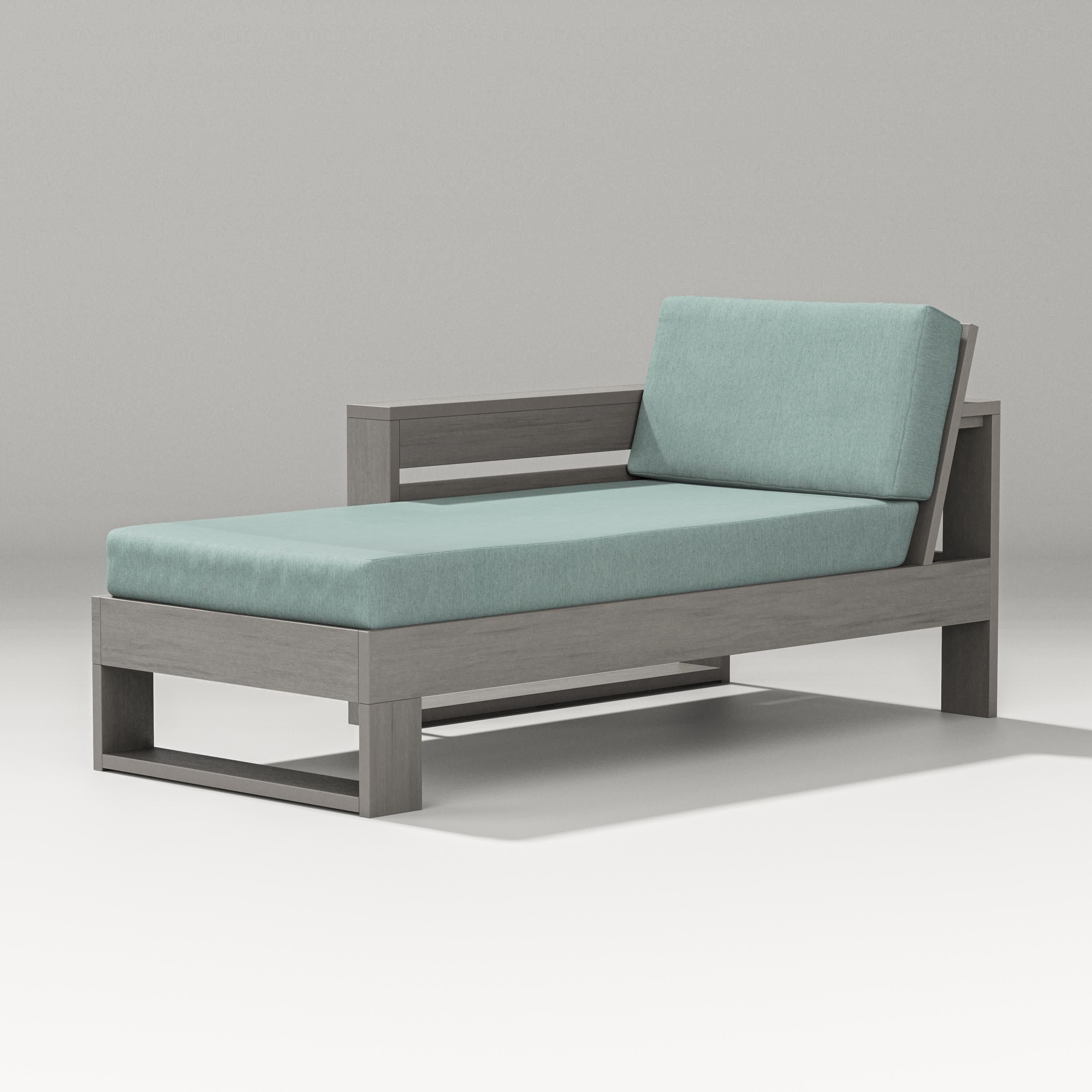 Latitude Modular Left Arm Chaise in Driftwood / Glacier Spa