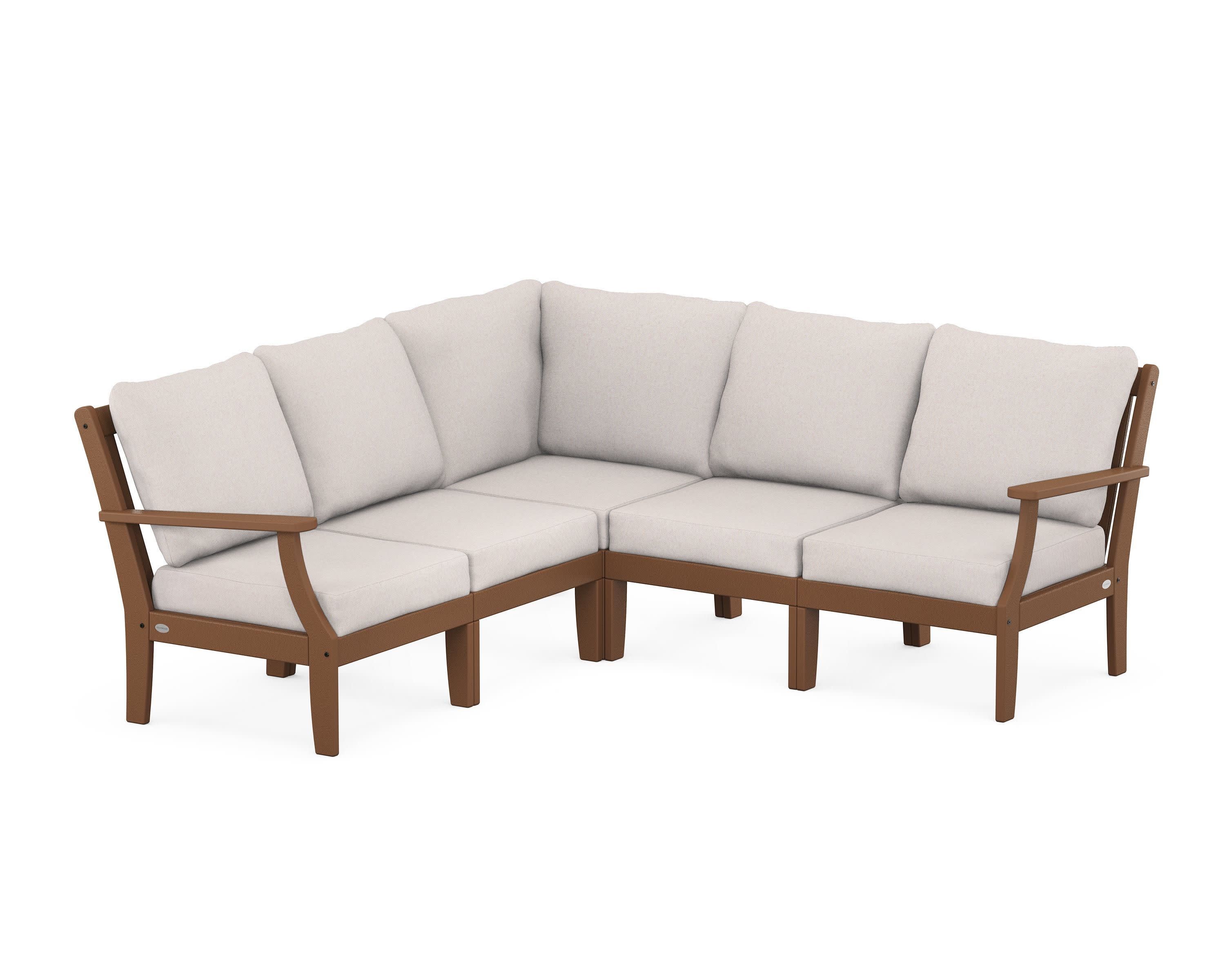Braxton Modular 5-Piece Deep Seating Set in Teak / Dune Burlap