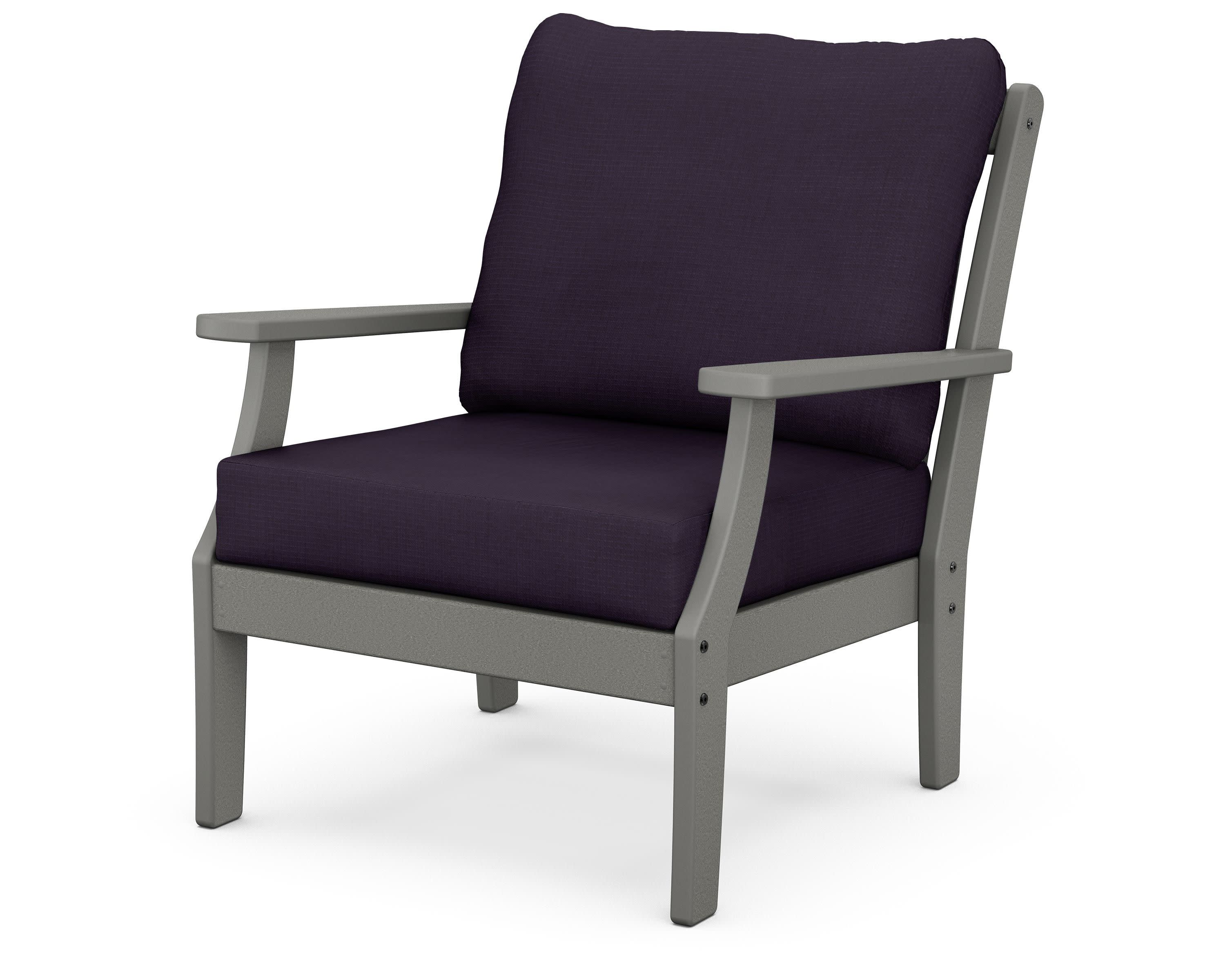 Braxton Deep Seating Chair in Slate Grey / Navy Linen