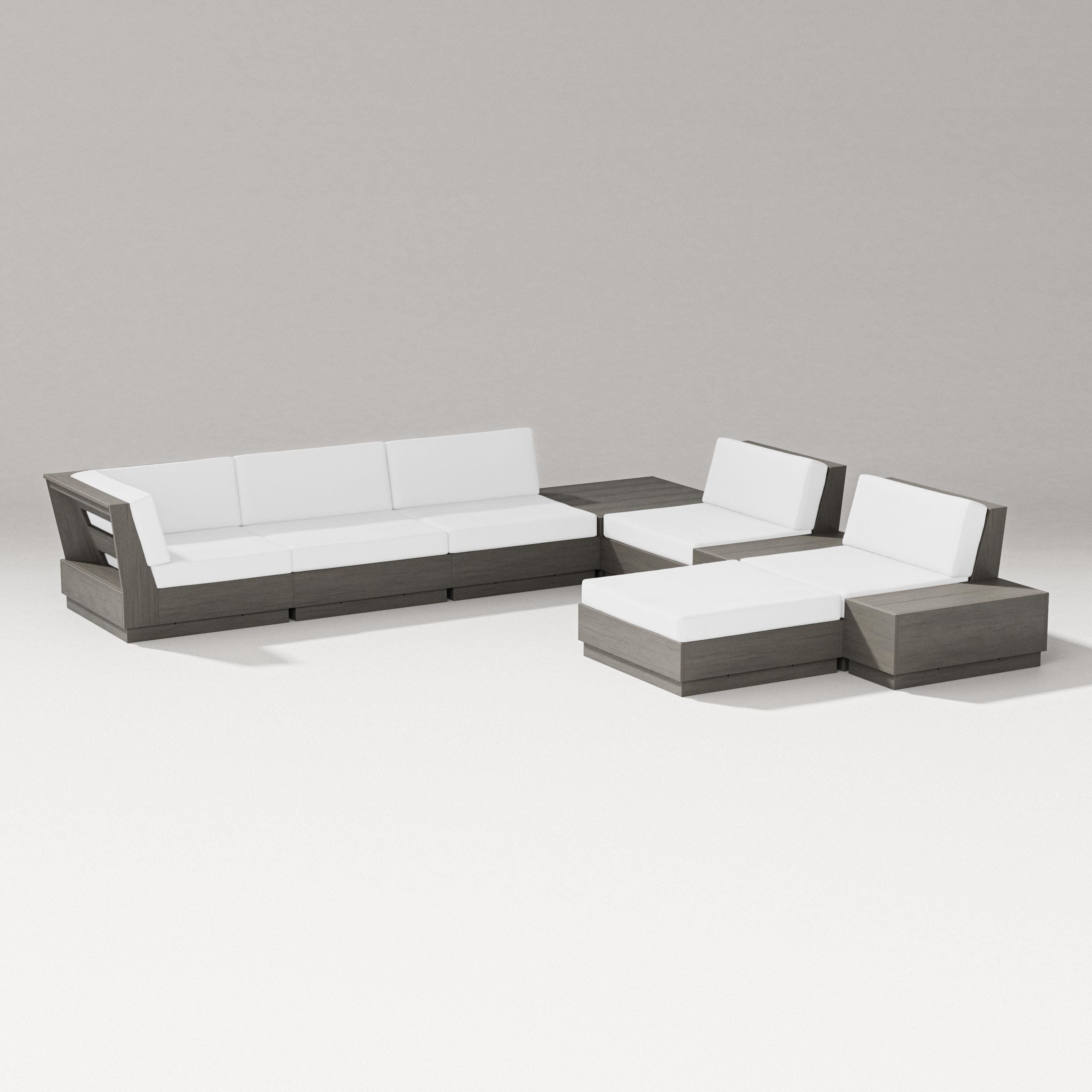 Elevate 9-Piece Conversation Sectional in Driftwood / Natural