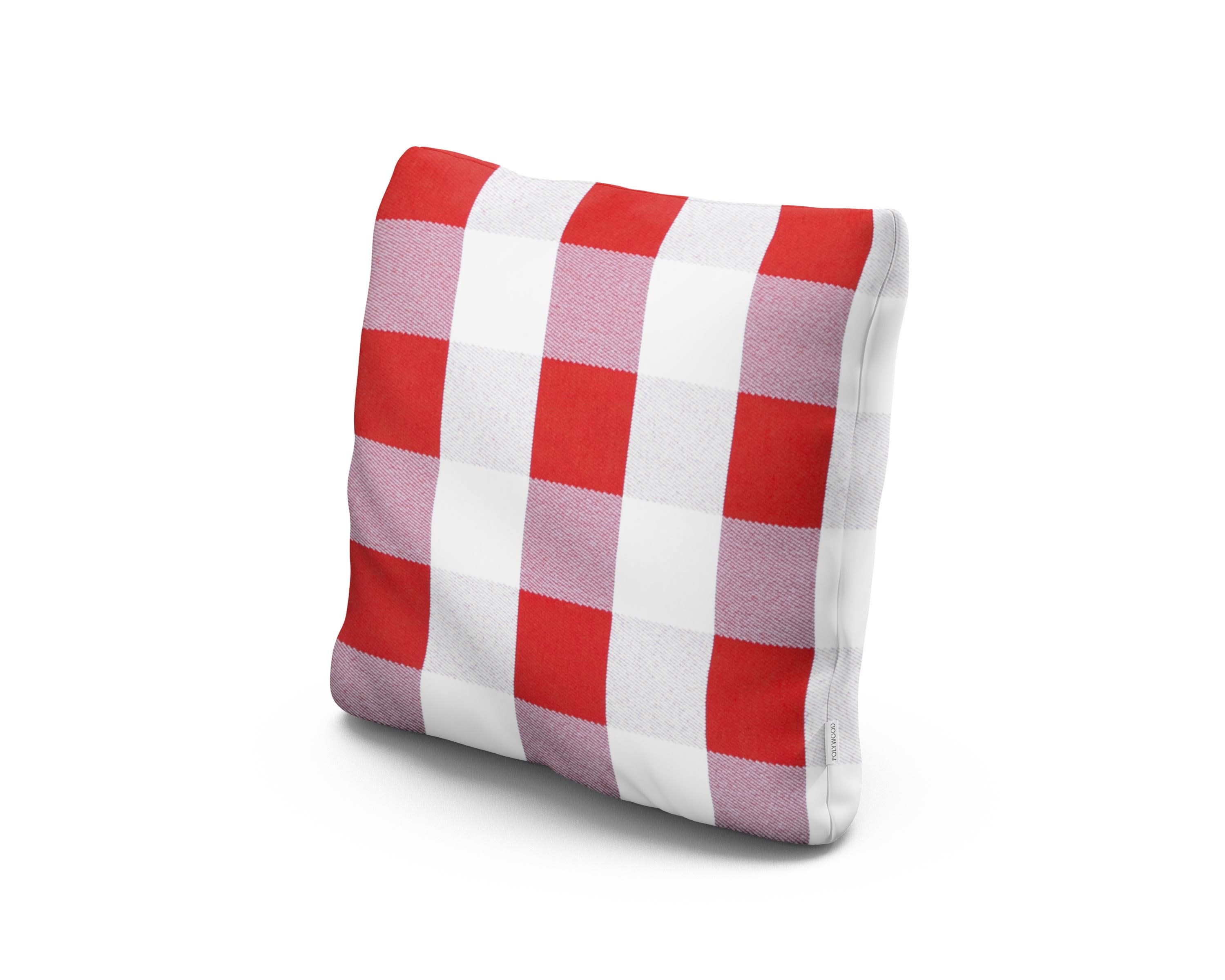 18" Outdoor Throw Pillow in Buffalo Plaid Crimson