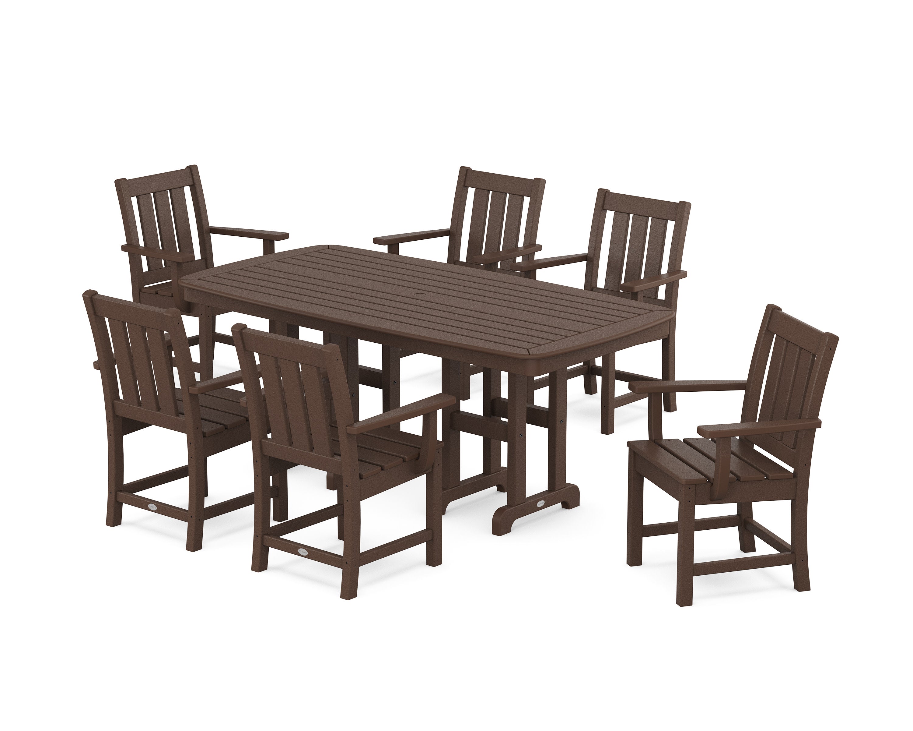 Oxford Arm Chair 7-Piece Dining Set in Mahogany