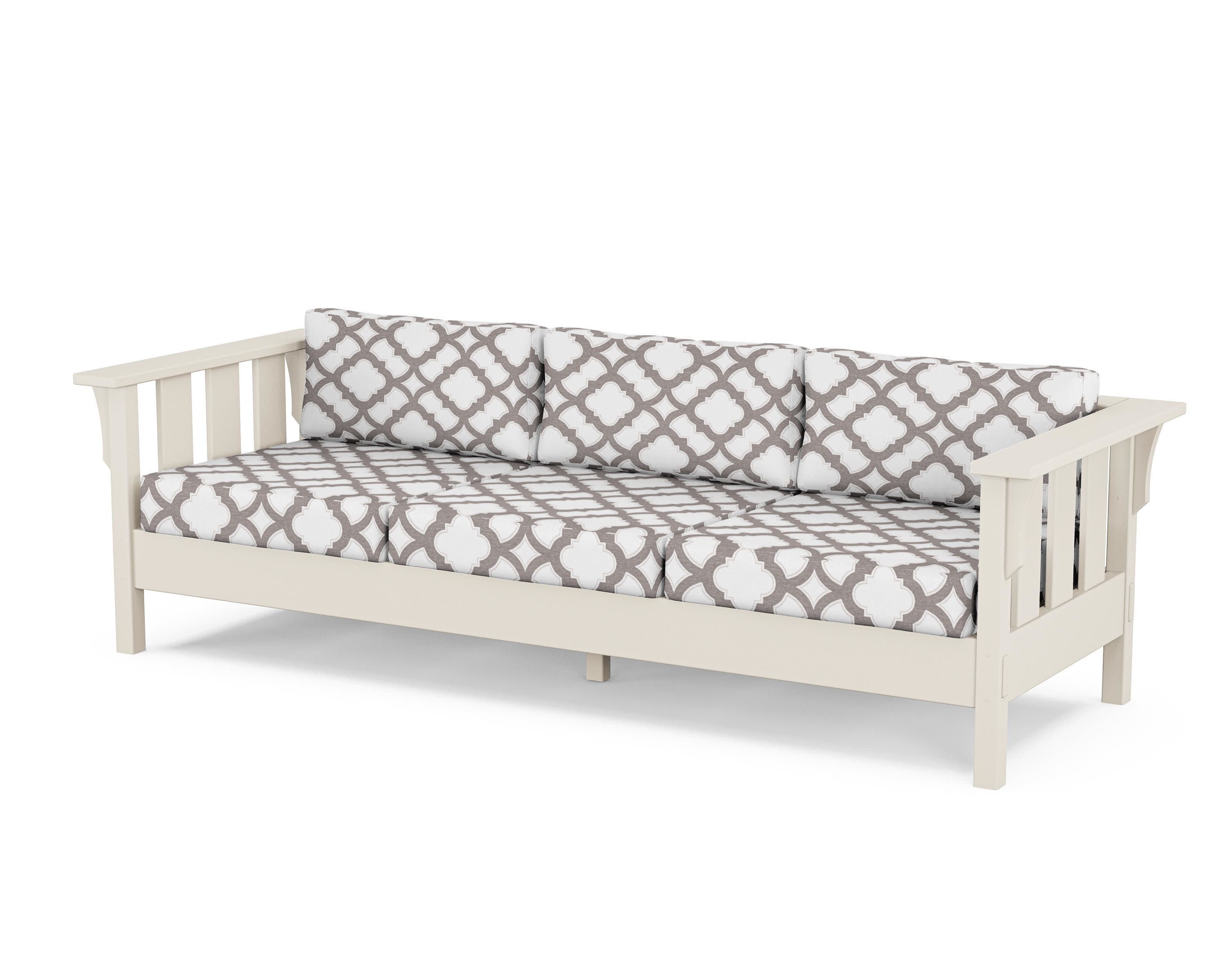 Acadia Deep Seating Sofa in Sand / Trellis Grey Mist