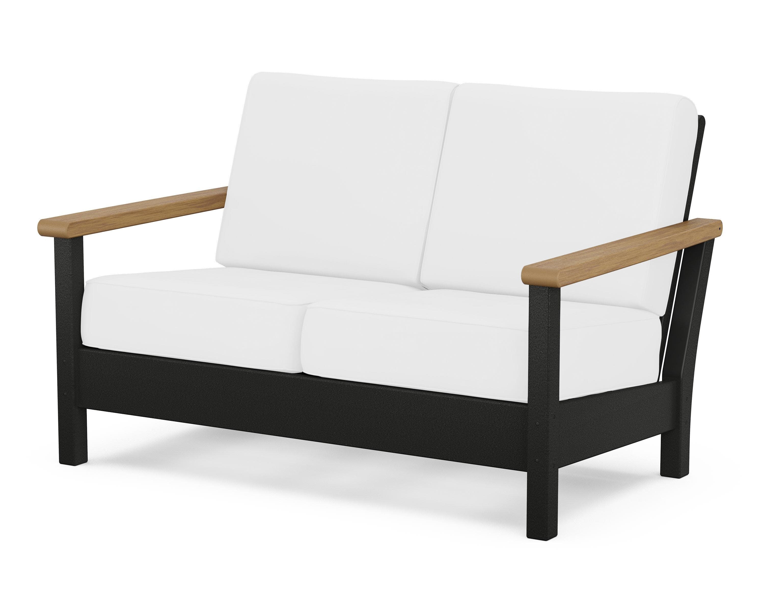 Harbour Deep Seating Loveseat in Black / Natural / Natural