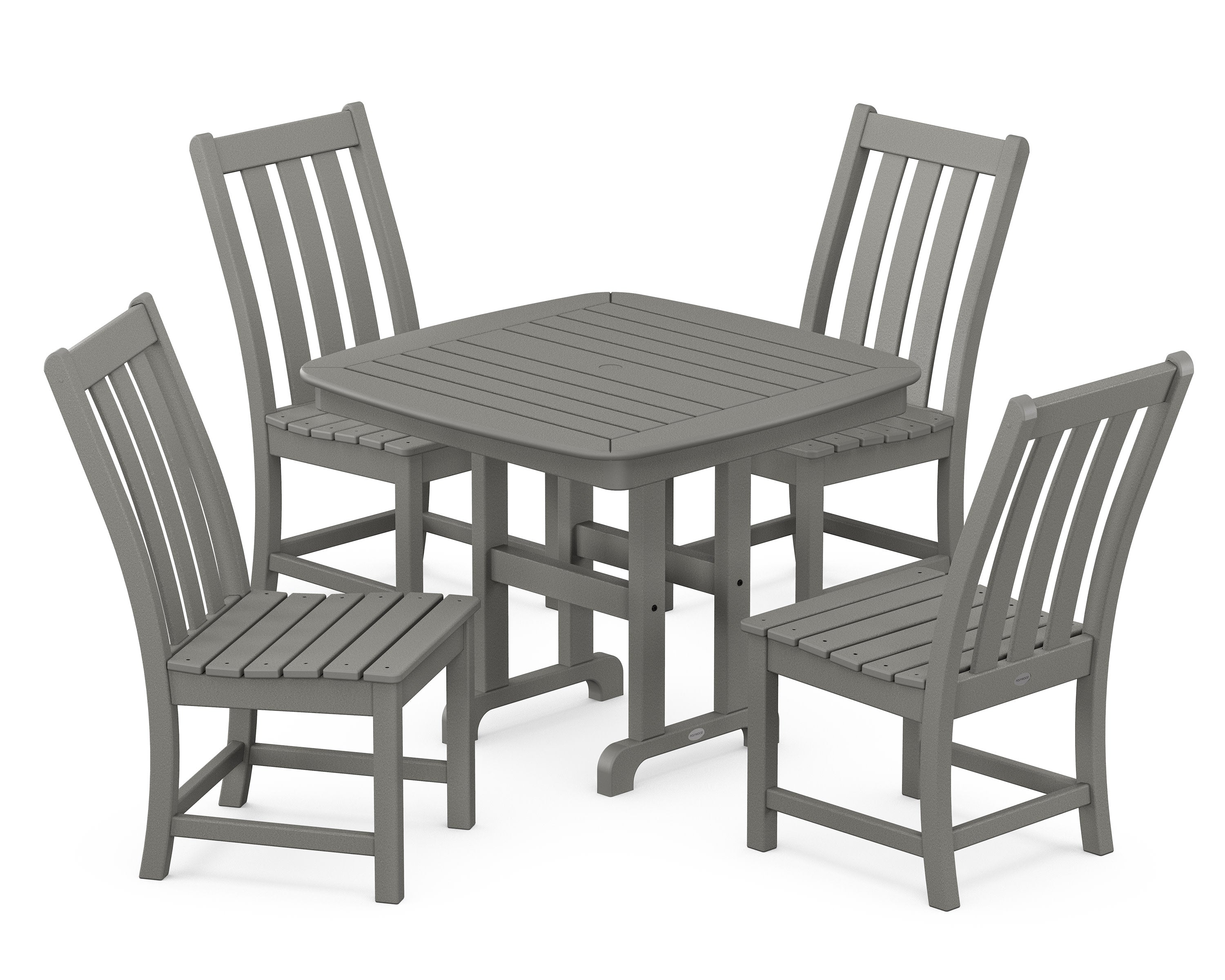 Vineyard 5-Piece Side Chair Dining Set in Slate Grey