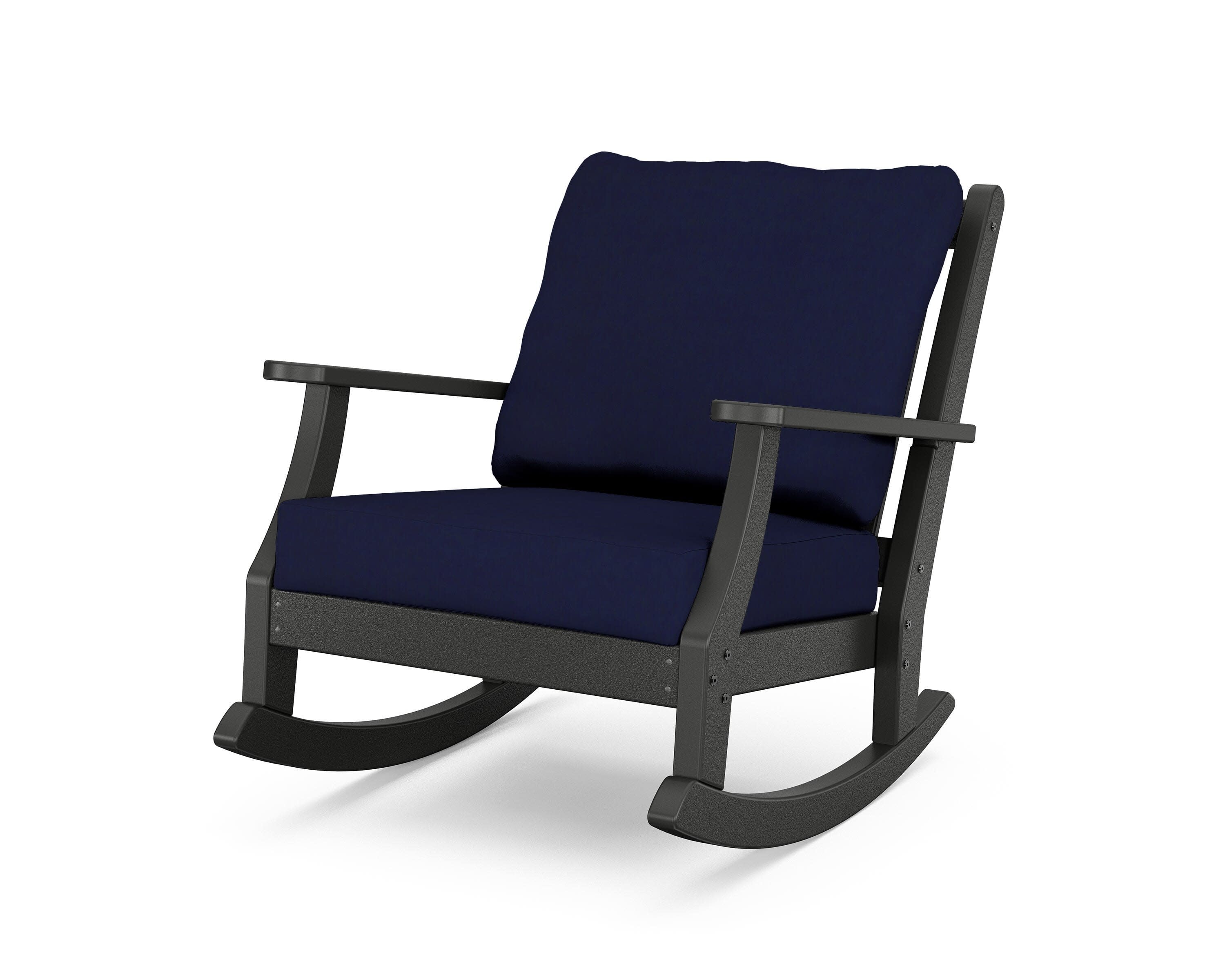 Wovendale Deep Seating Rocking Chair in Black / Navy