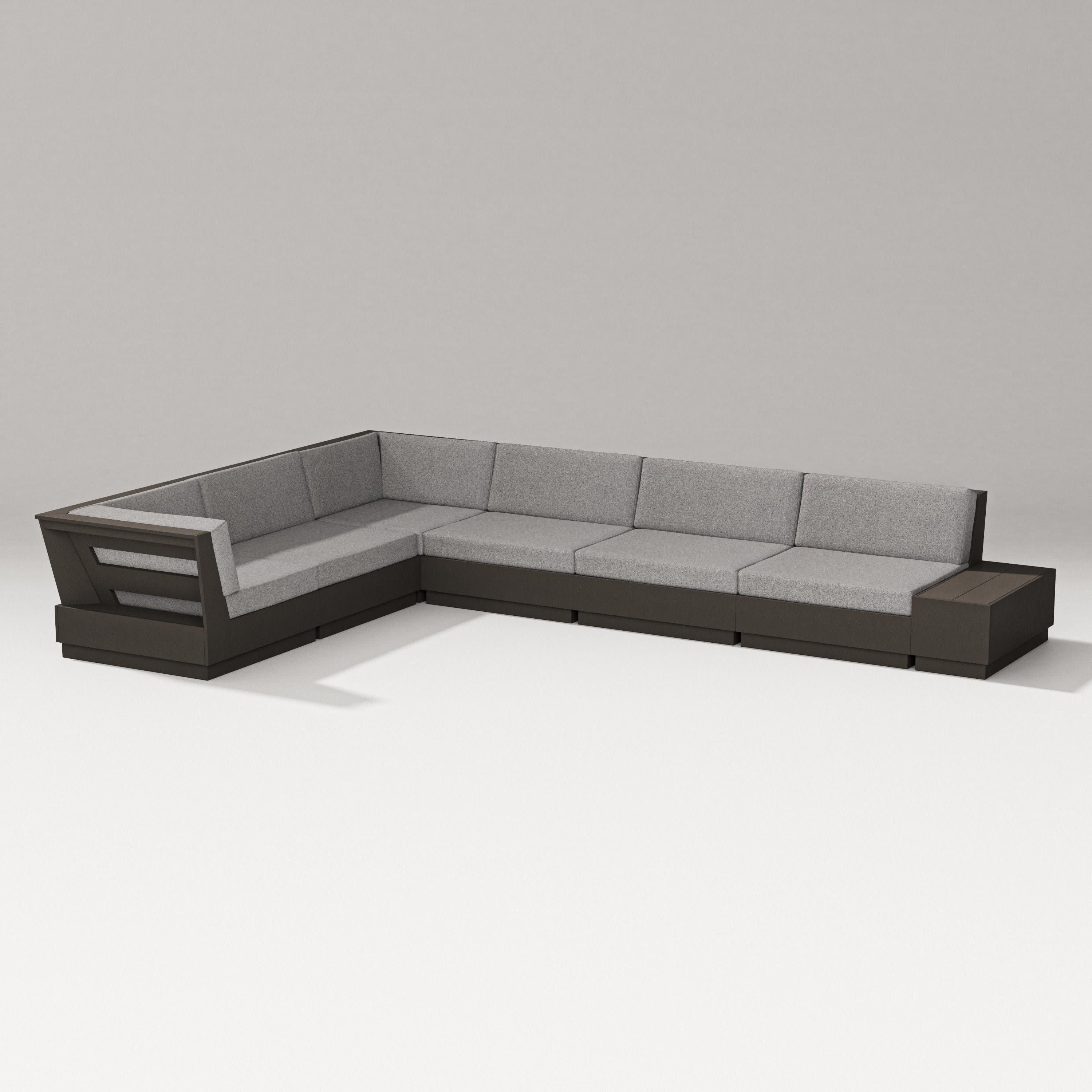 Elevate 7-Piece Corner Sectional in Vintage Coffee / Grey Mist