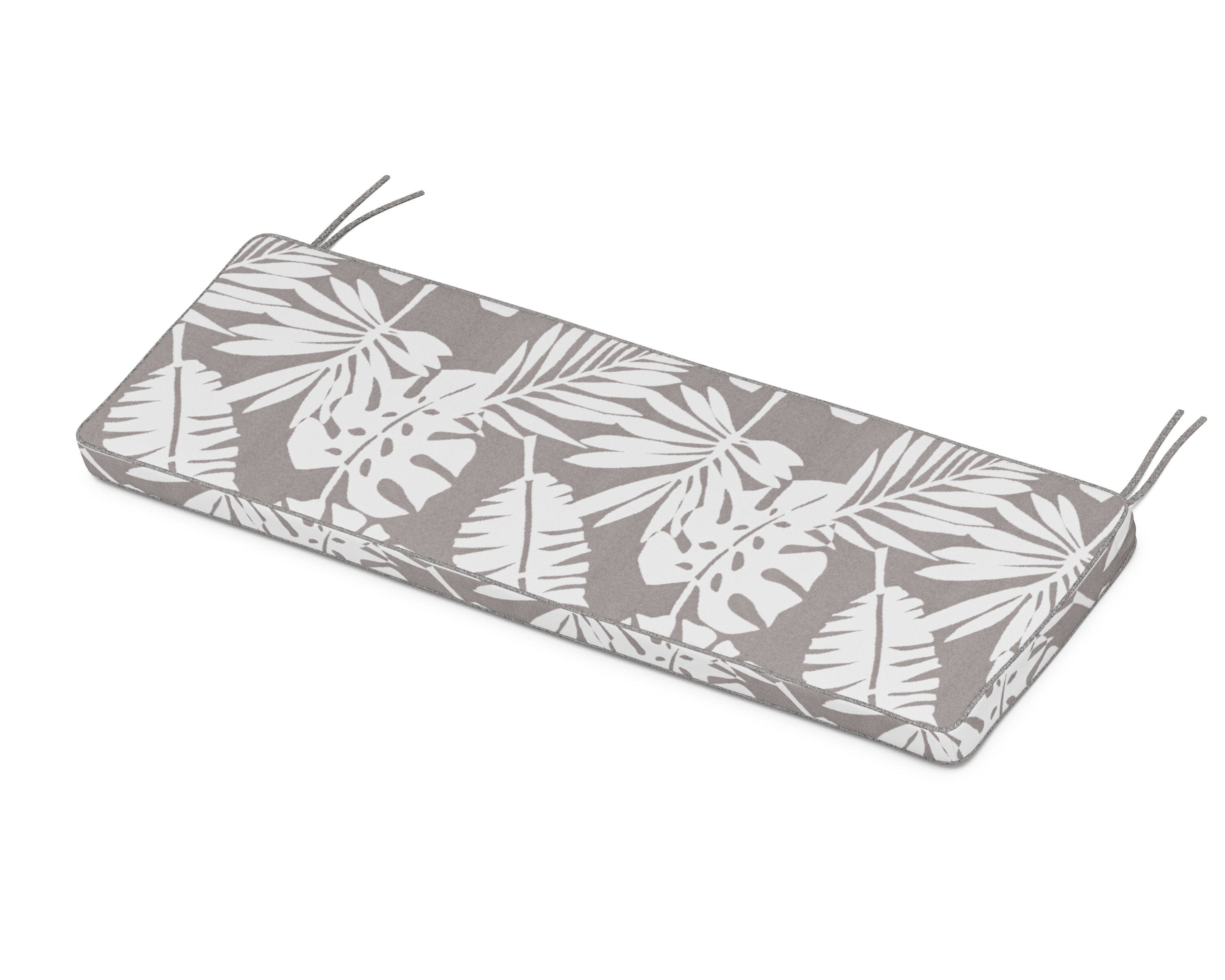 Chinoiserie Bench Seat Cushion in Leaf Grey Mist
