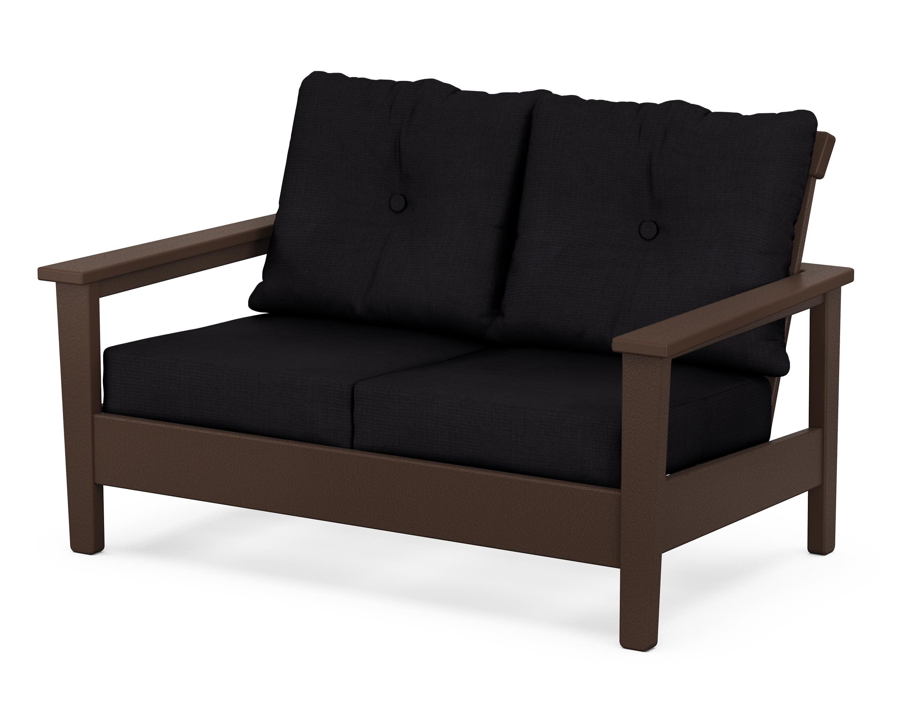 Prescott Deep Seating Loveseat in Mahogany / Midnight Linen