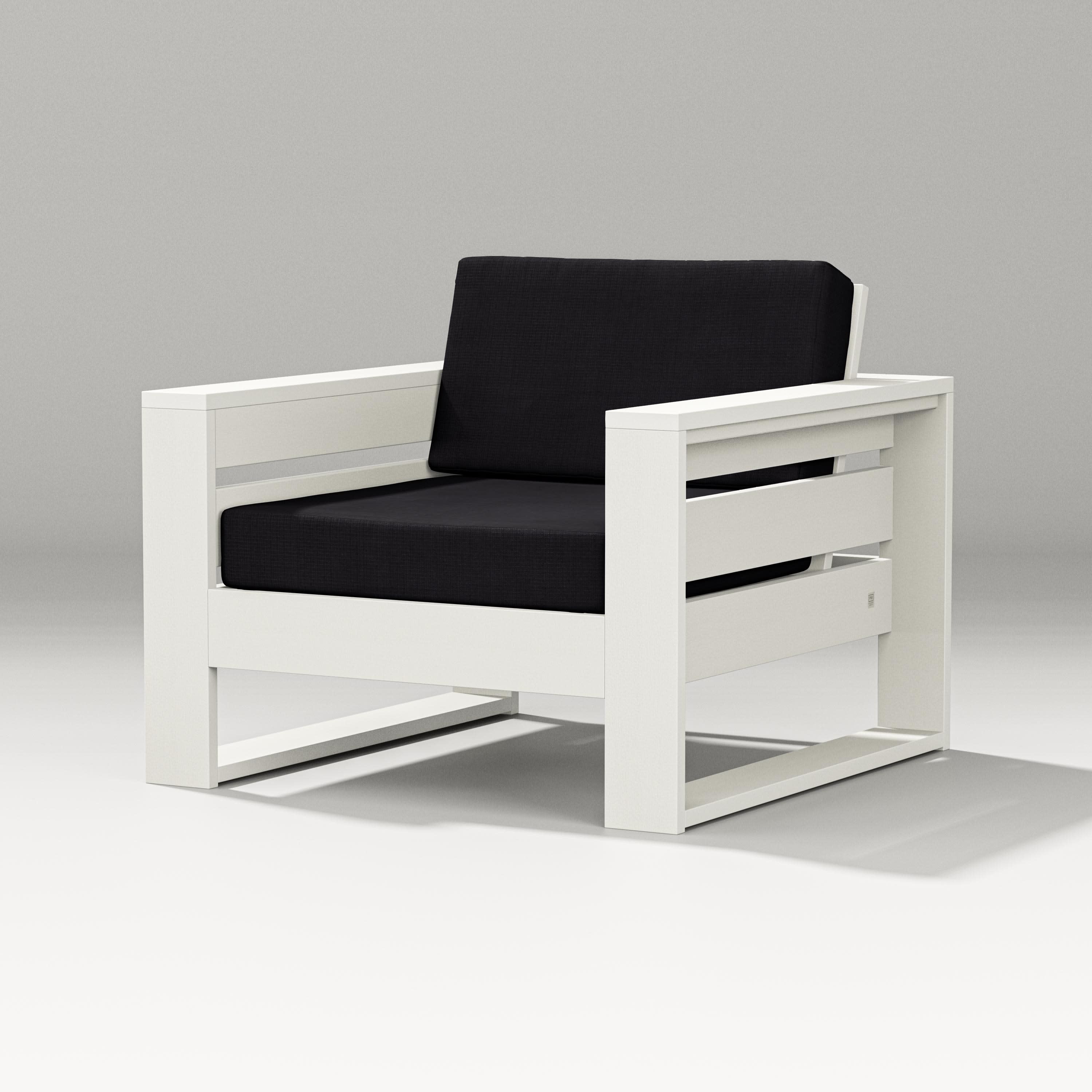 Latitude Lounge Chair in Vintage White / Midnight Linen