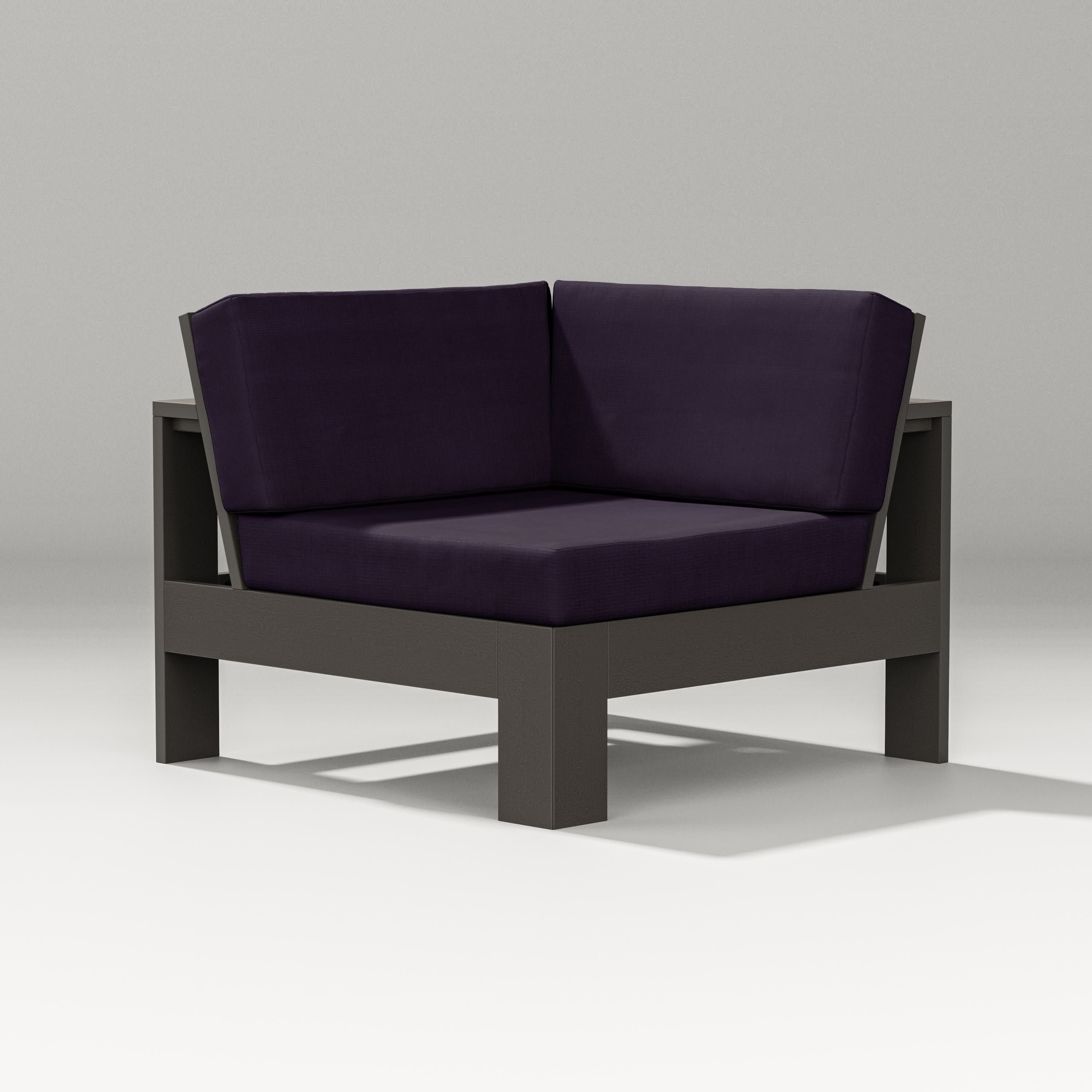 Latitude Modular Corner Chair in Vintage Coffee / Navy Linen