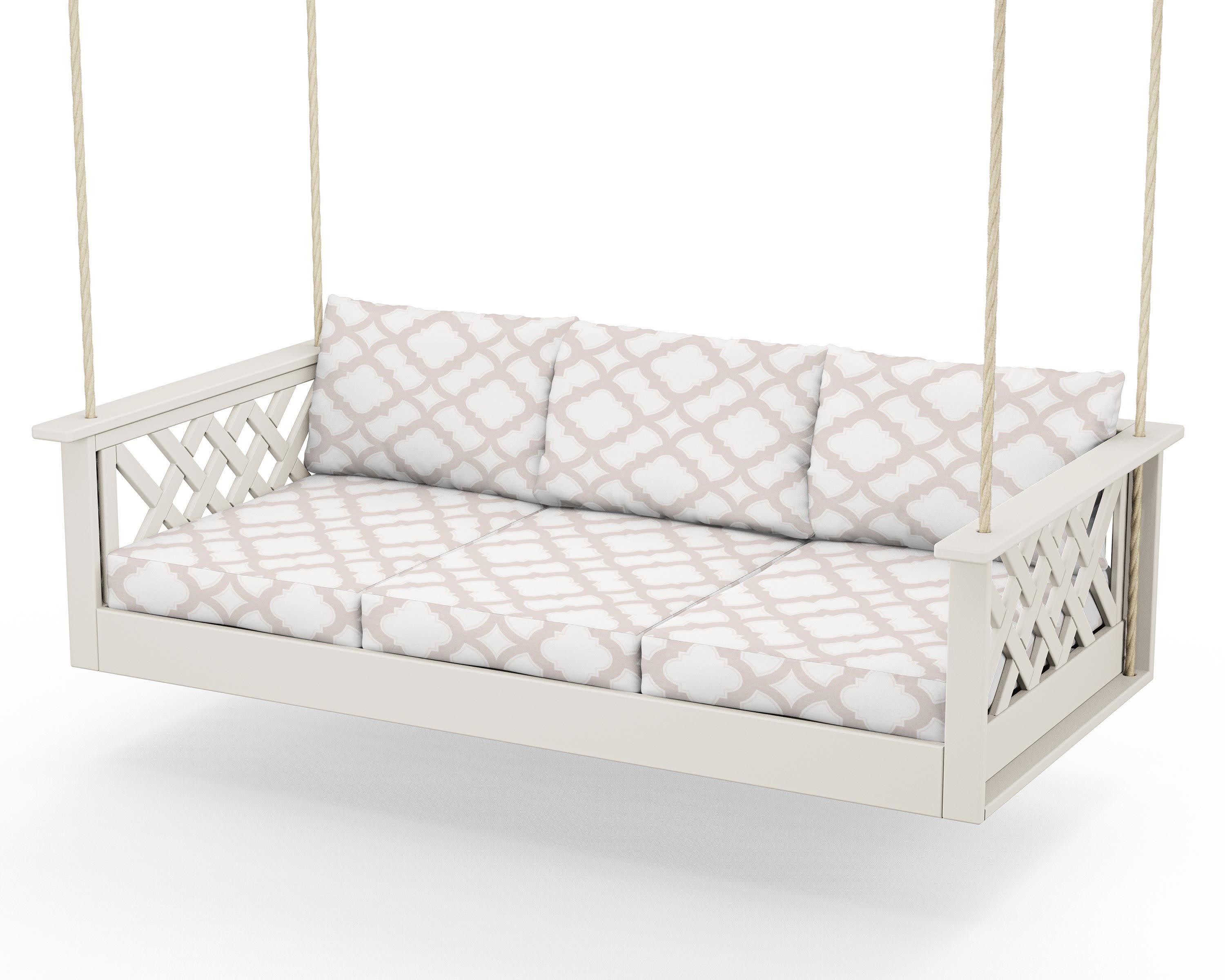 Wovendale Daybed Swing in Sand / Trellis Dune Burlap