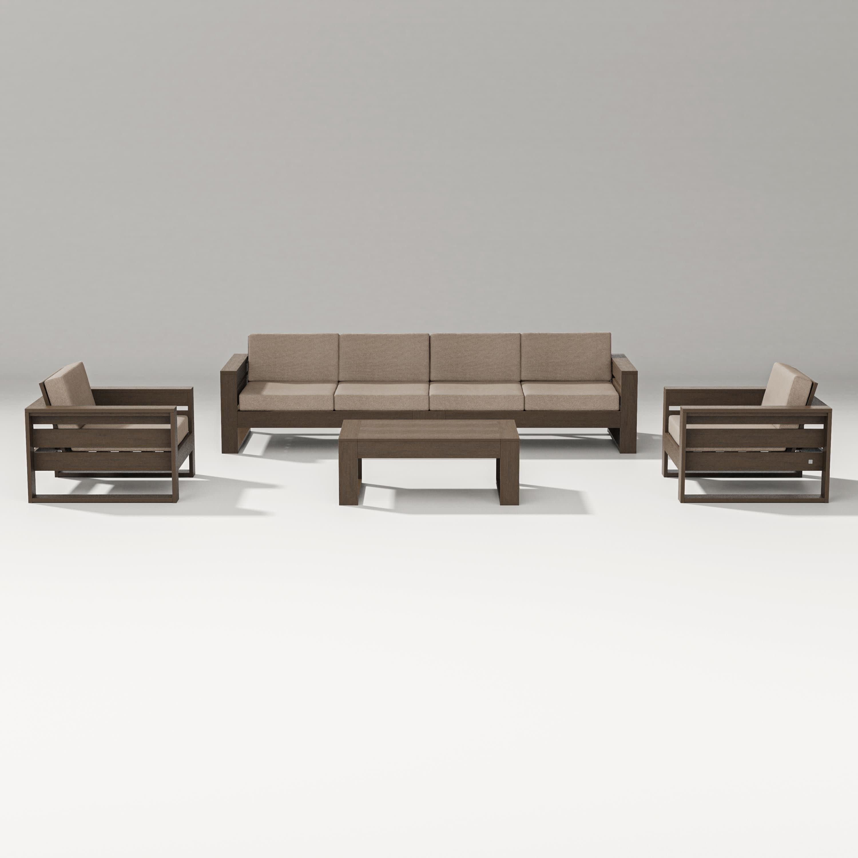 Latitude 5-Piece Lounge Sofa Set in Kona / Spiced Burlap