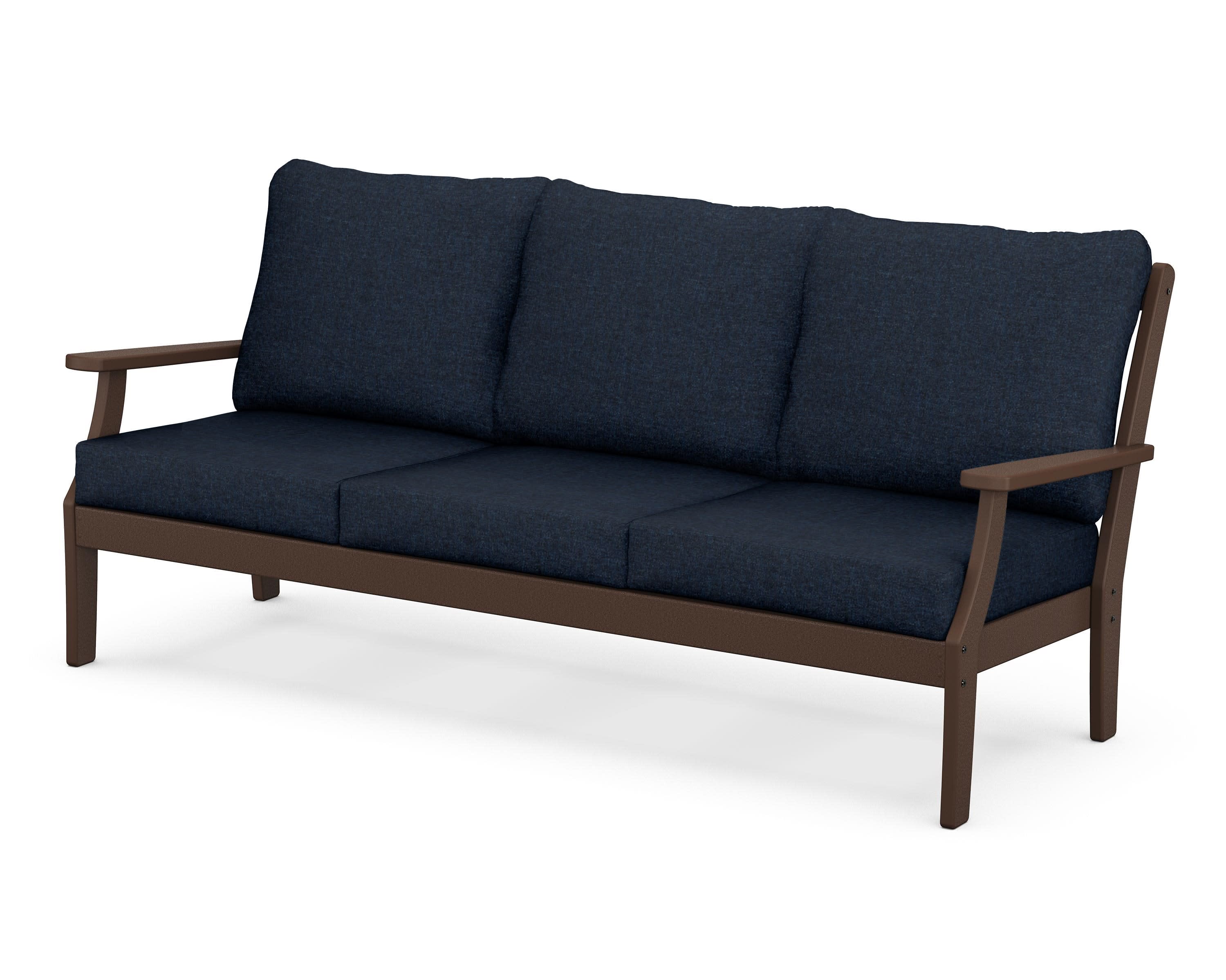 Braxton Deep Seating Sofa in Mahogany / Marine Indigo