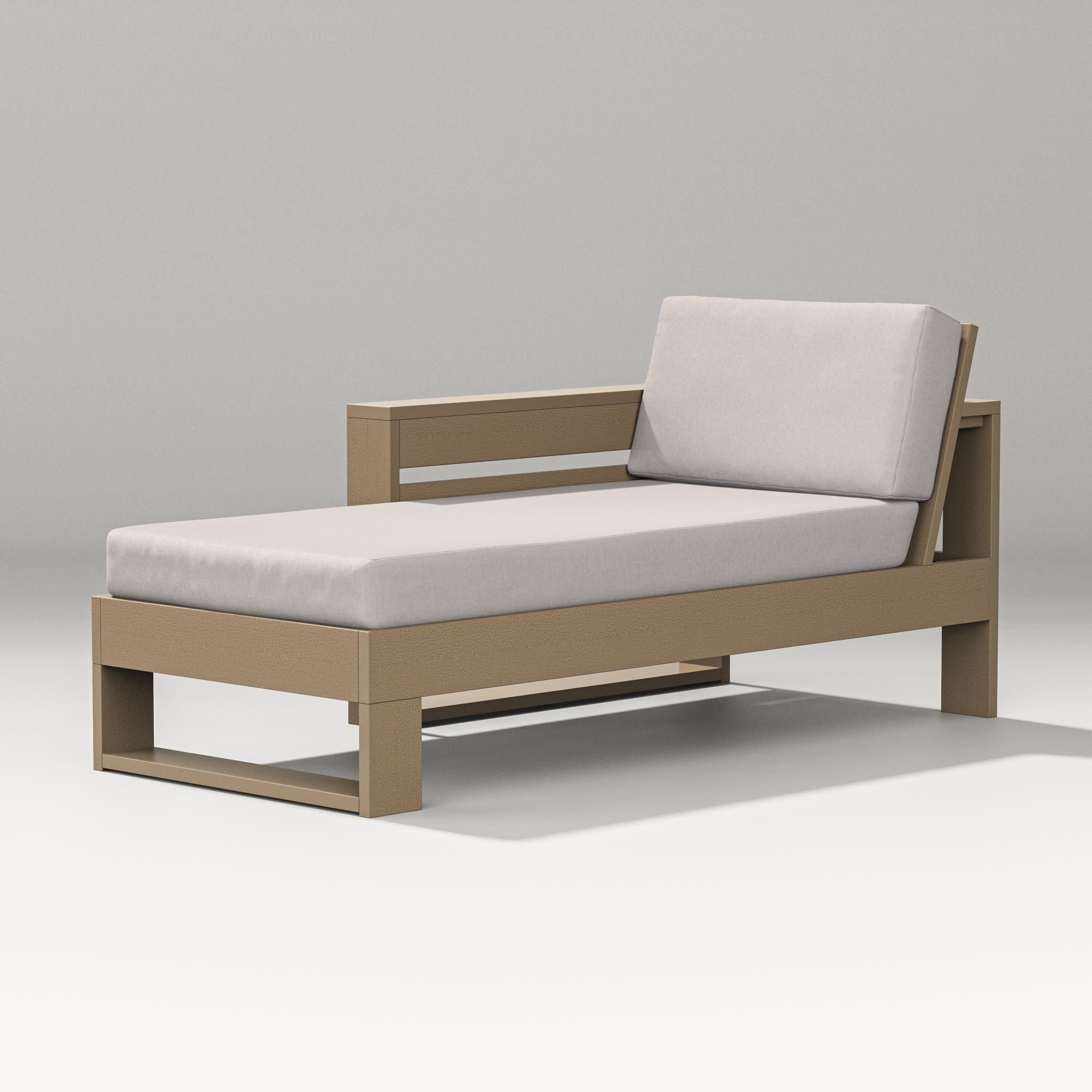 Latitude Modular Left Arm Chaise in Vintage Sahara / Dune Burlap