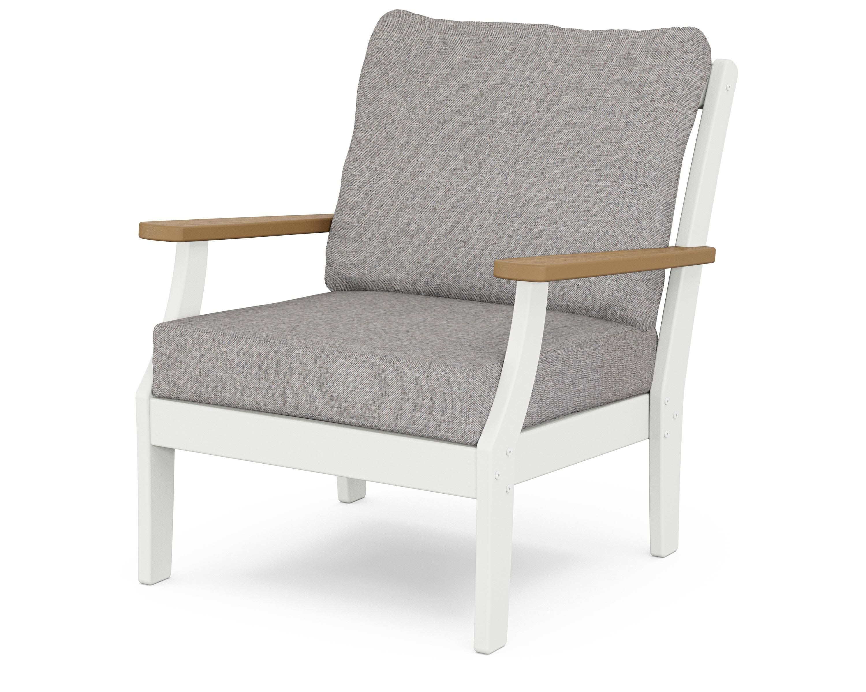 Braxton Deep Seating Chair in White / Natural / Grey Mist