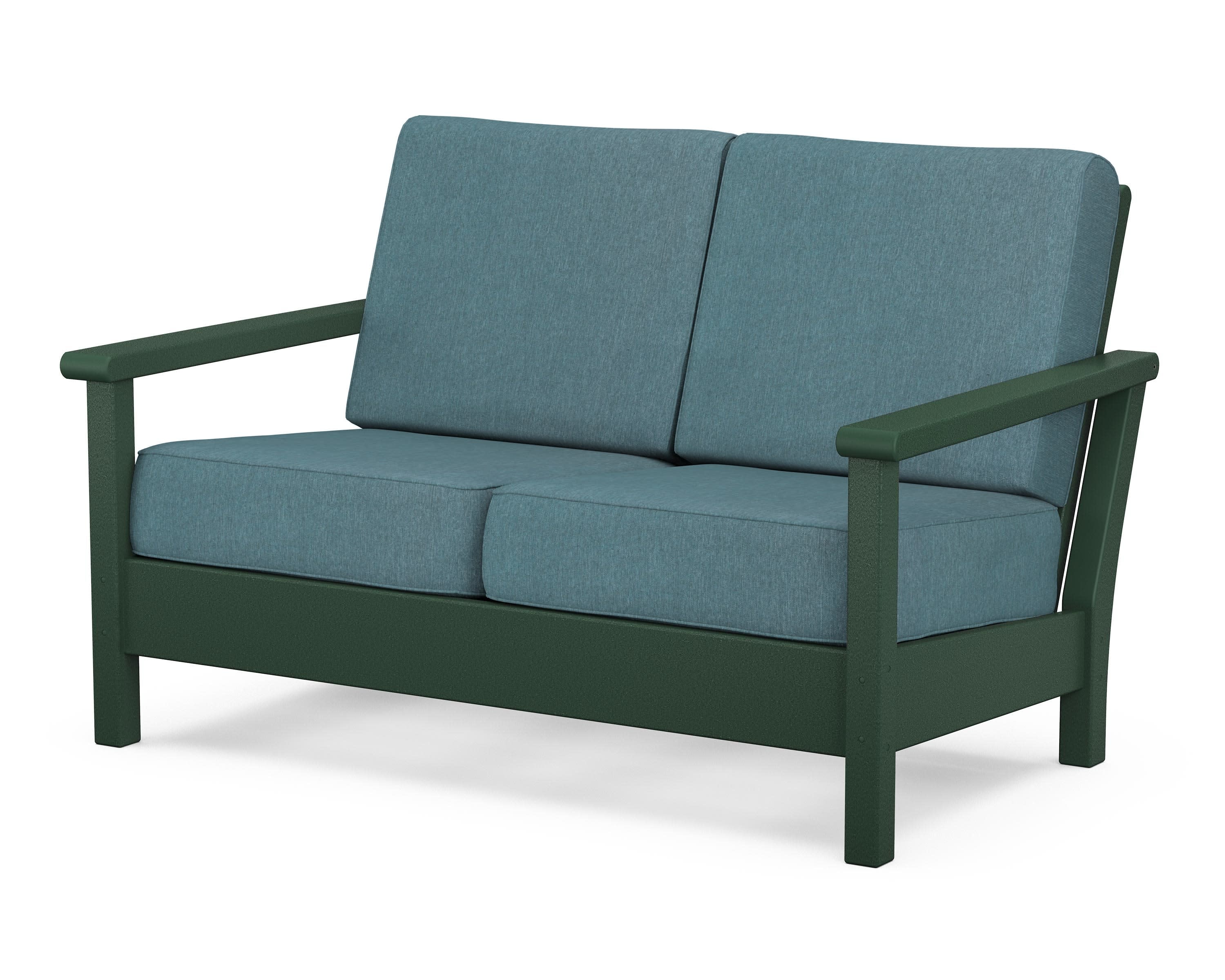 Harbour Deep Seating Loveseat in Green / Ocean Teal