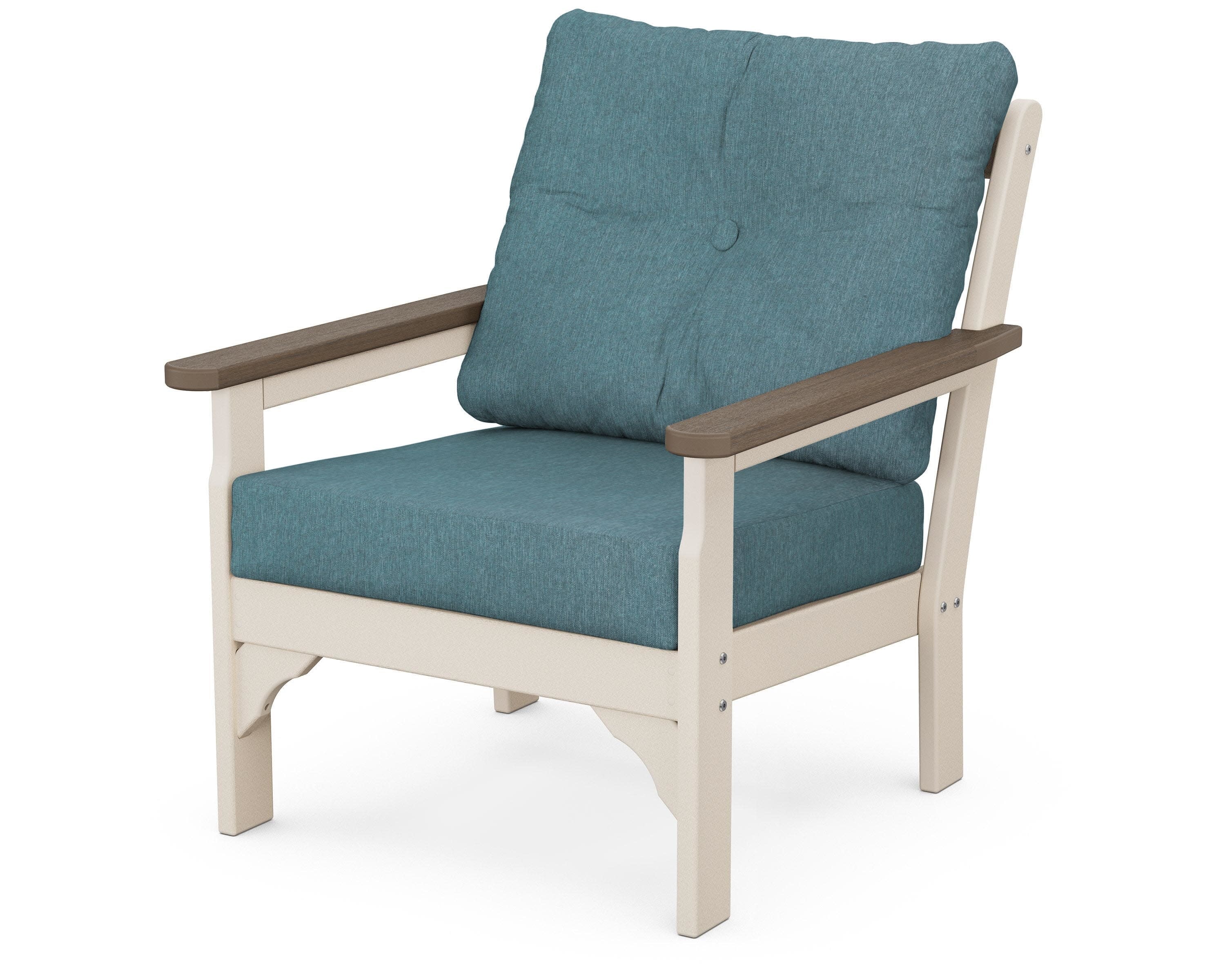 Vineyard Deep Seating Chair in Sand / Kona / Ocean Teal