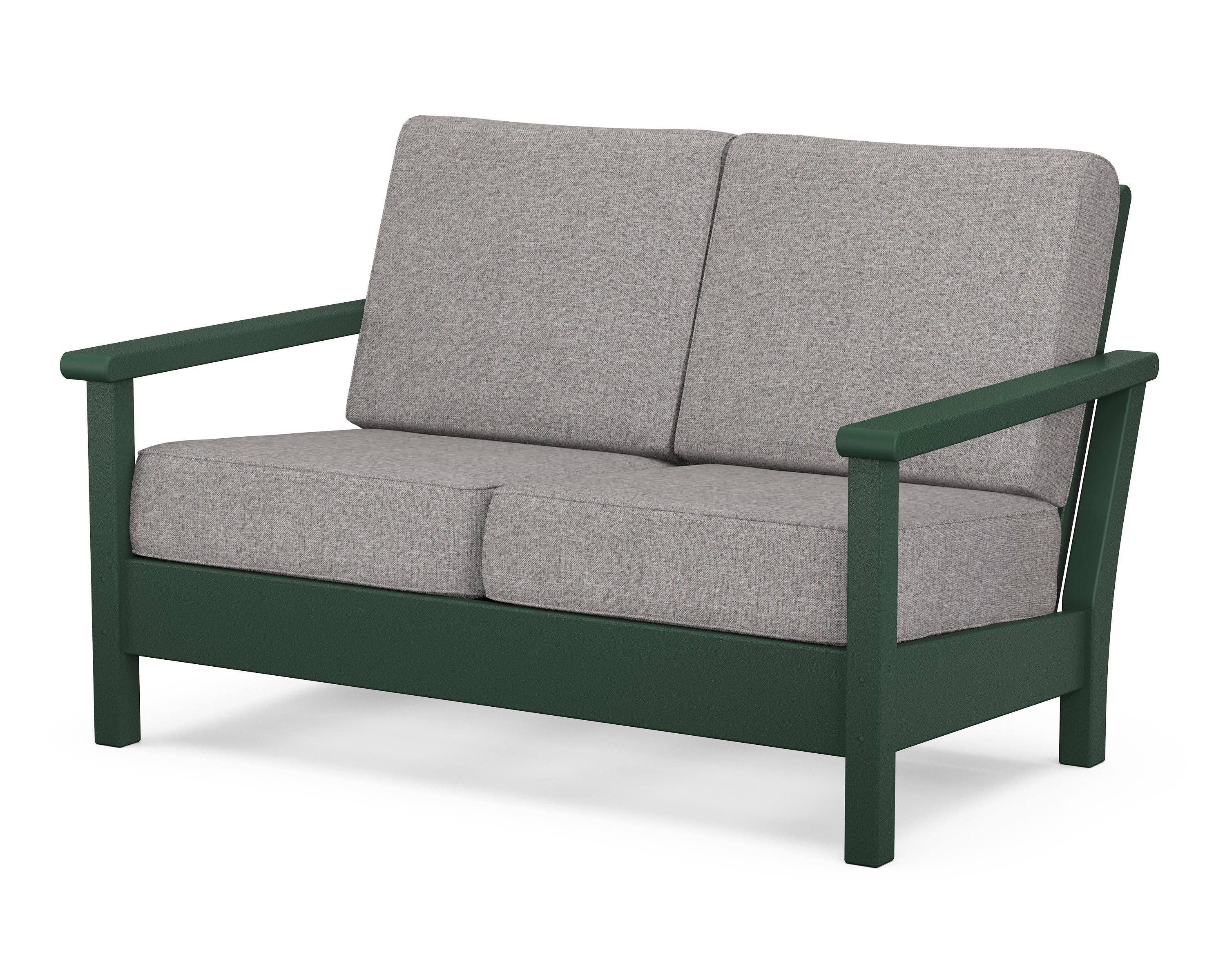 Harbour Deep Seating Loveseat in Green / Grey Mist