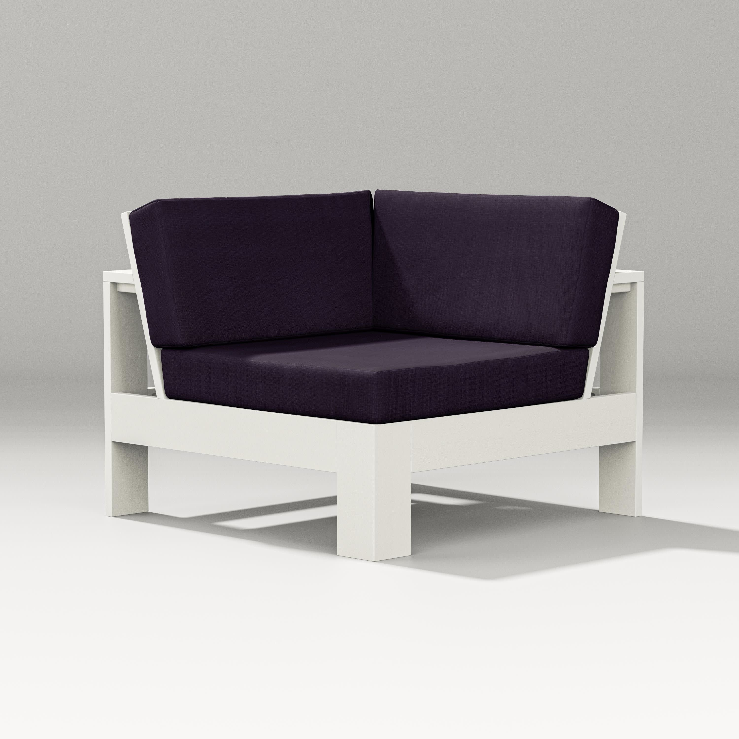 Latitude Modular Corner Chair in Vintage White / Navy Linen
