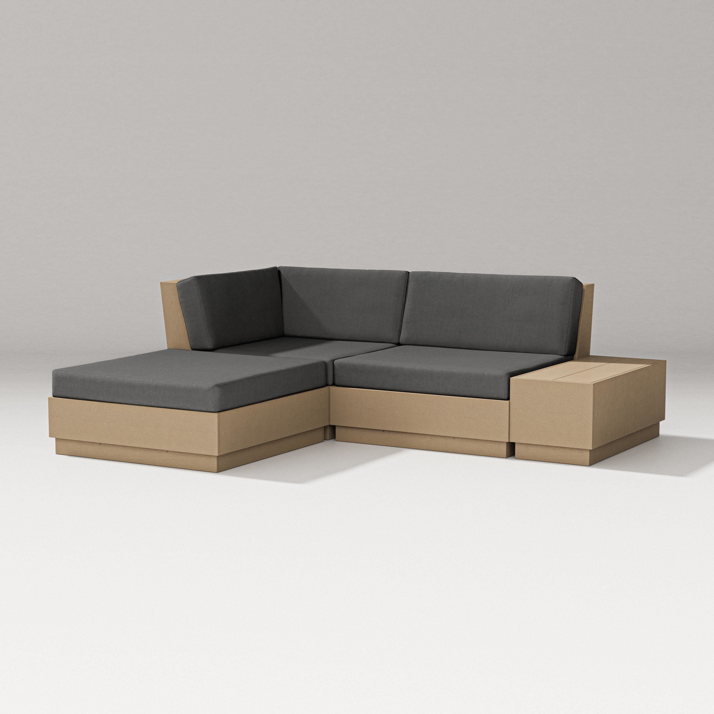 Elevate Loveseat Sectional with Chaise in Vintage Sahara / Spectrum Carbon