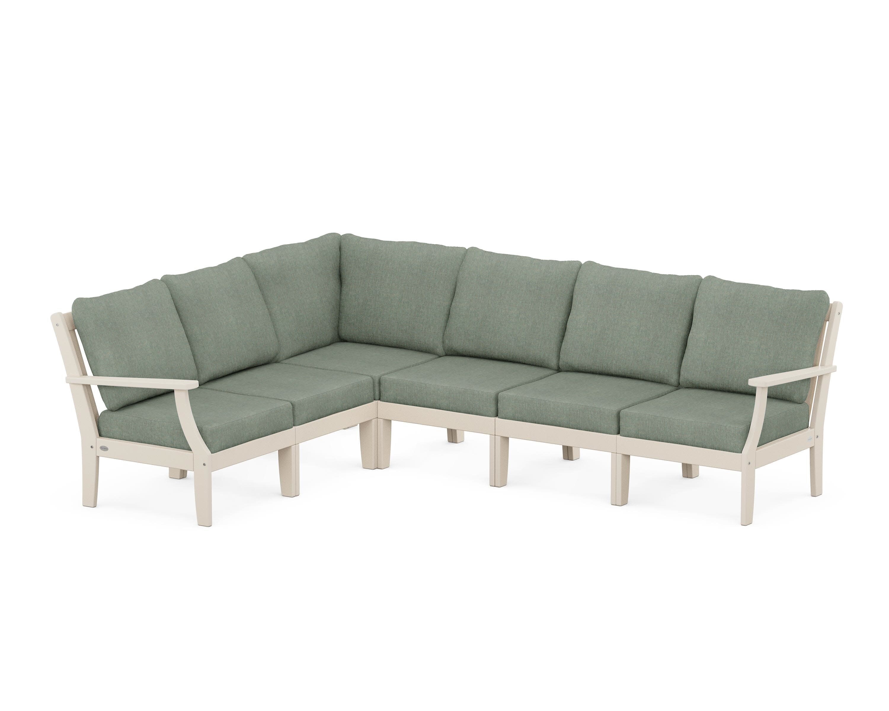 Braxton Modular 6-Piece Deep Seating Set in Sand / Cast Sage